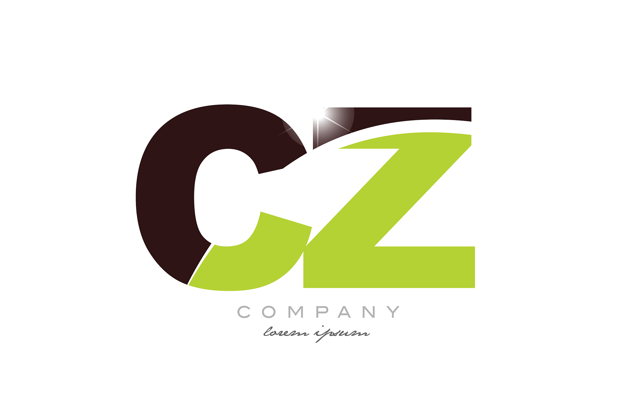 letter cz c z alphabet combination in green and