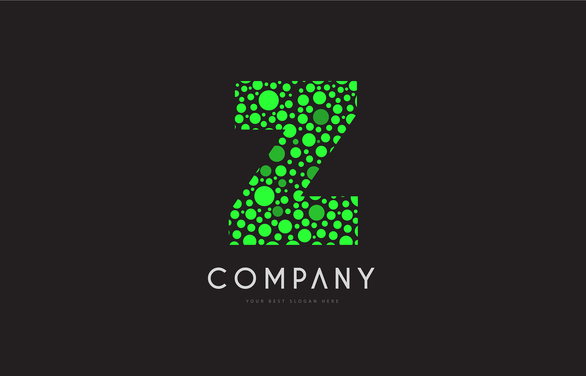z letter bubble green logo icon design