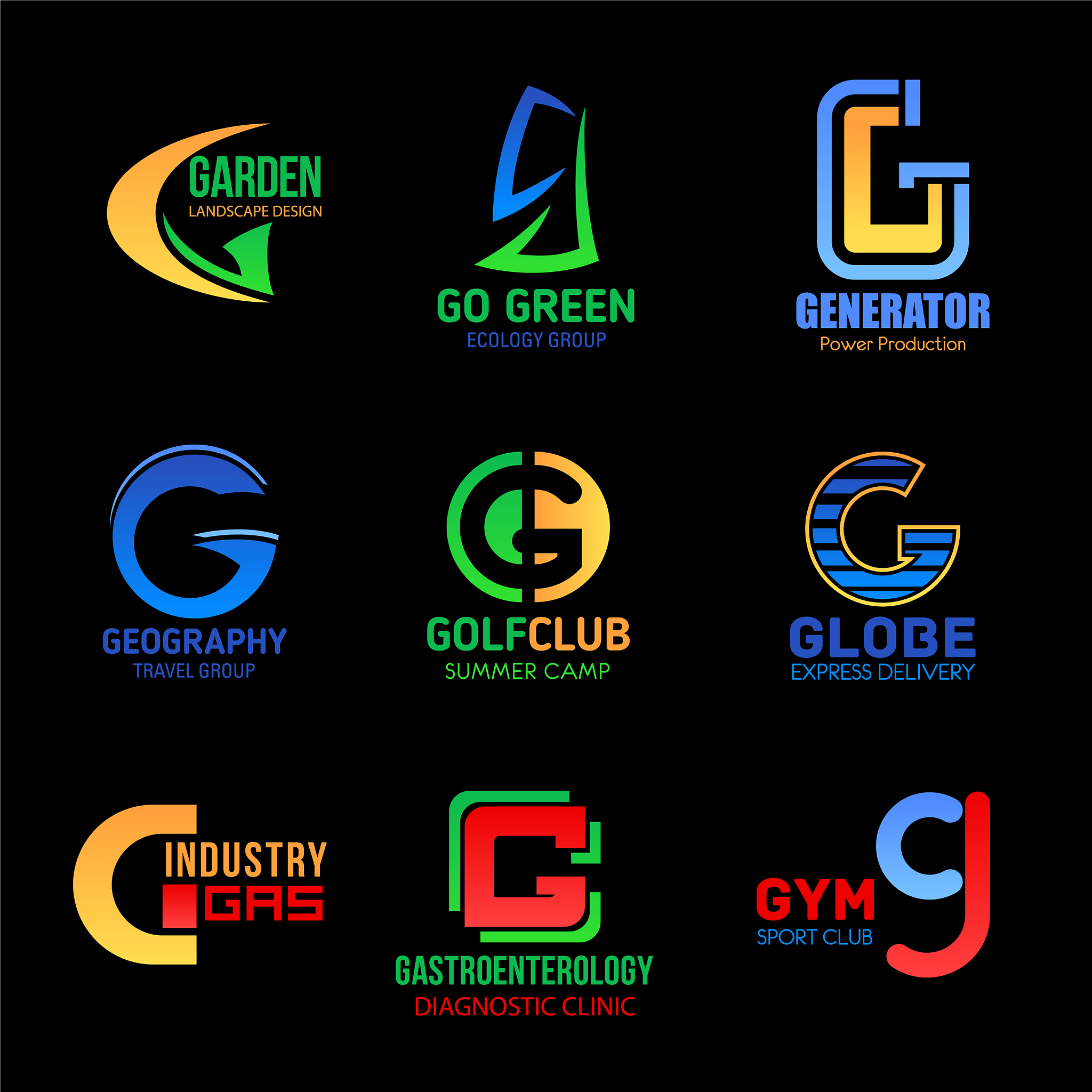 letter g abstract modern business company design