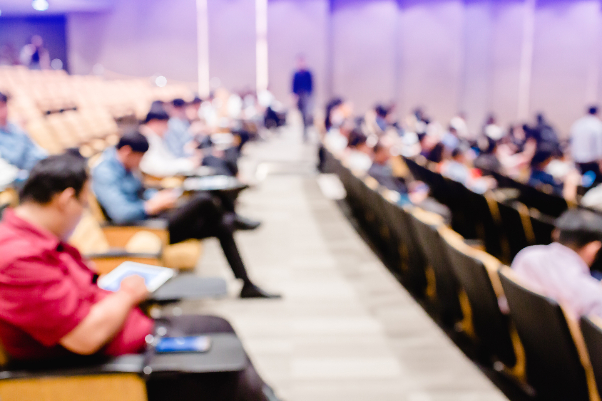 blurry of auditorium for shareholders' meeting or seminar event