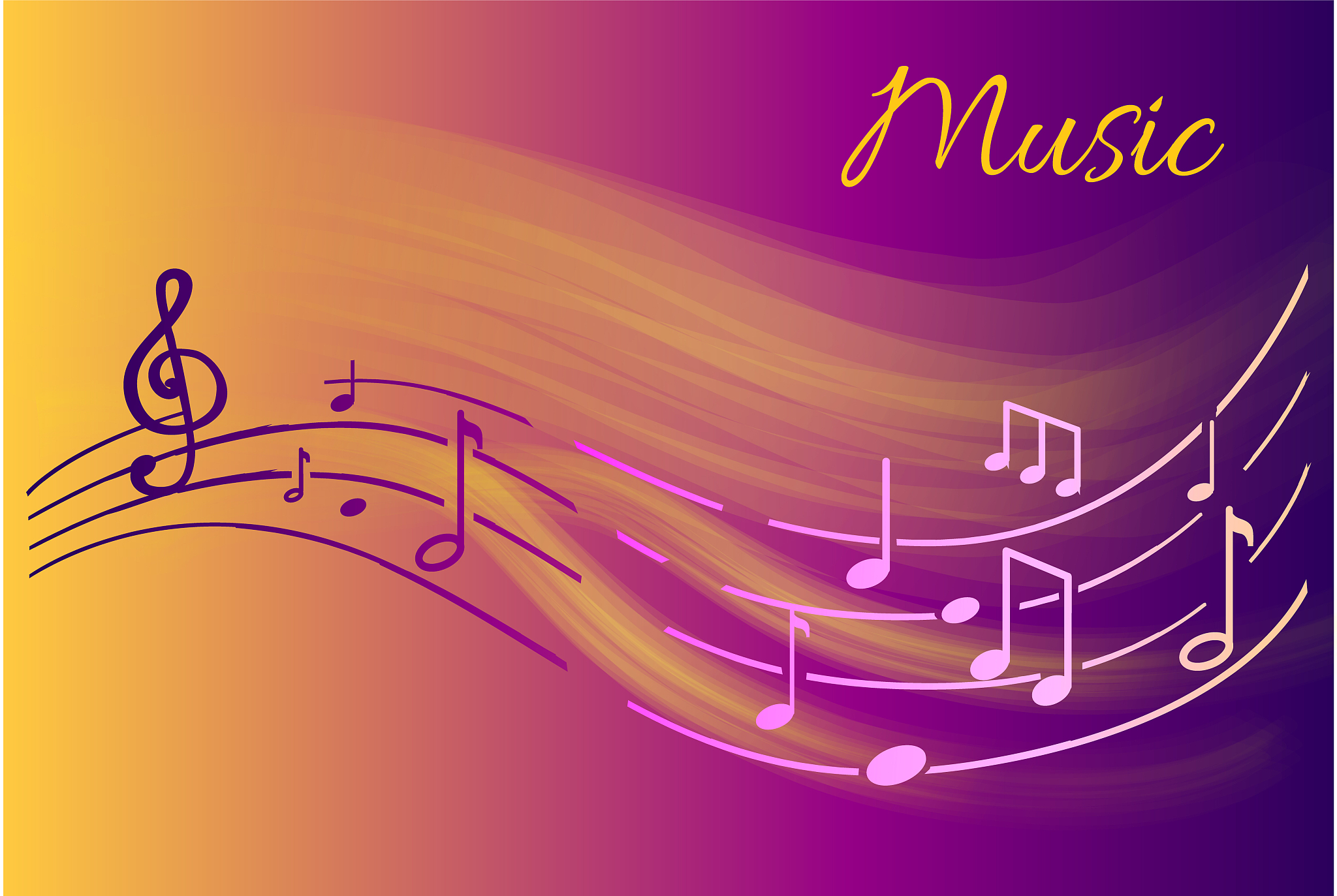 music notes, melody visual representation on sheet