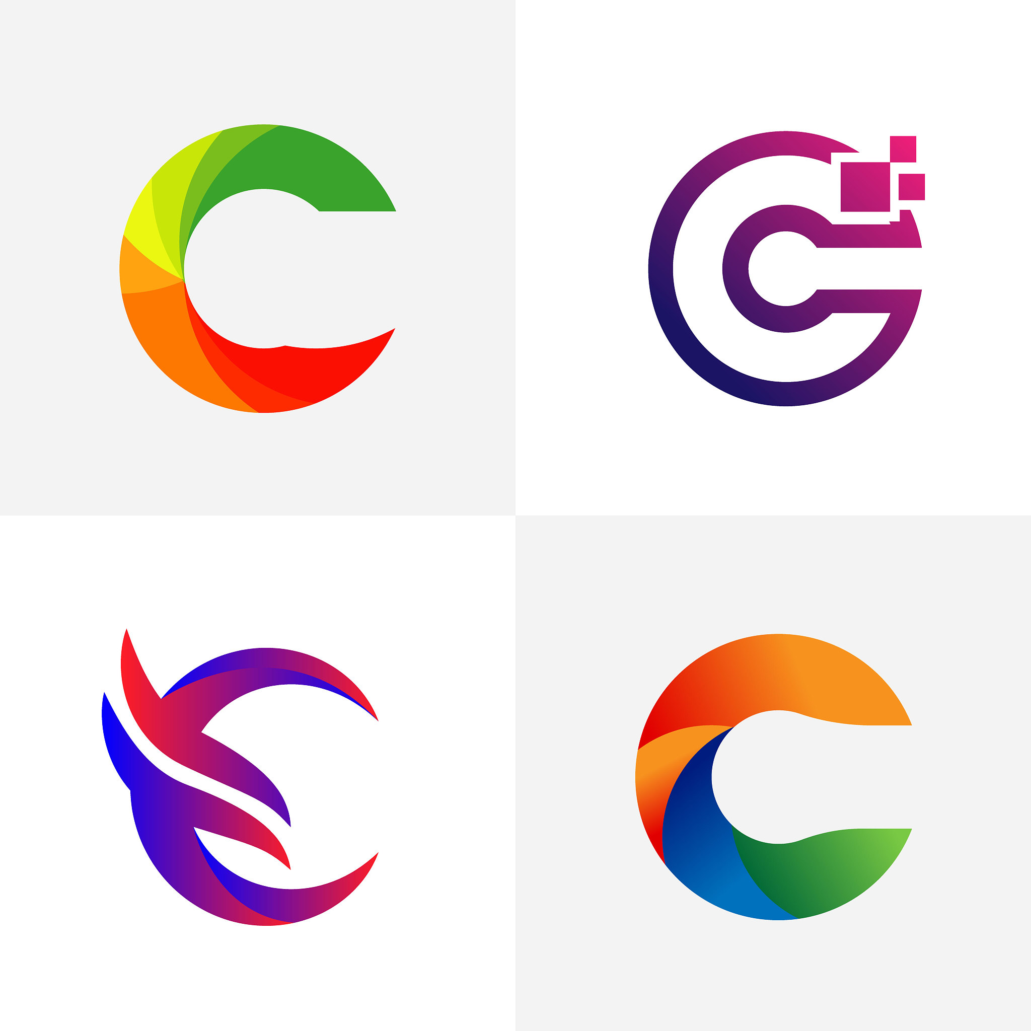 abstract modern letter c design template