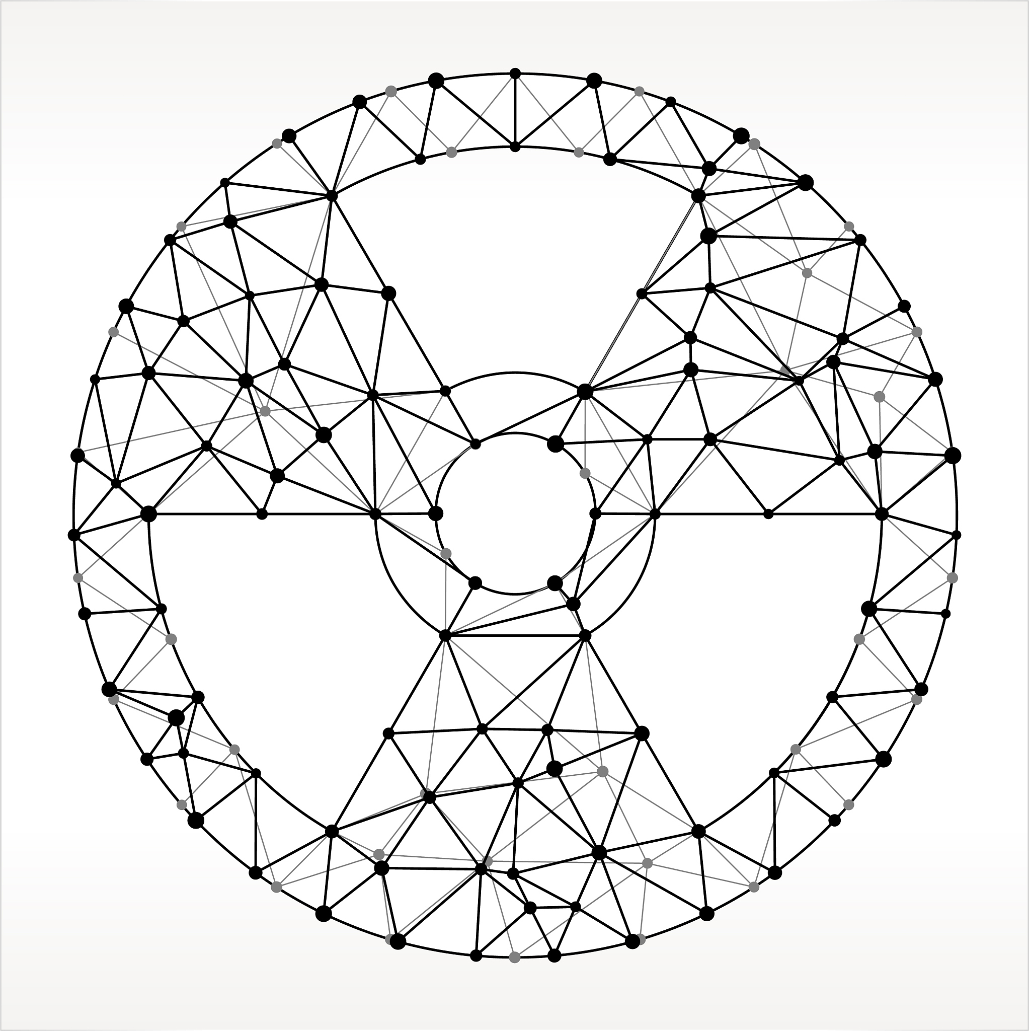 nuclear triangle node black and white pattern