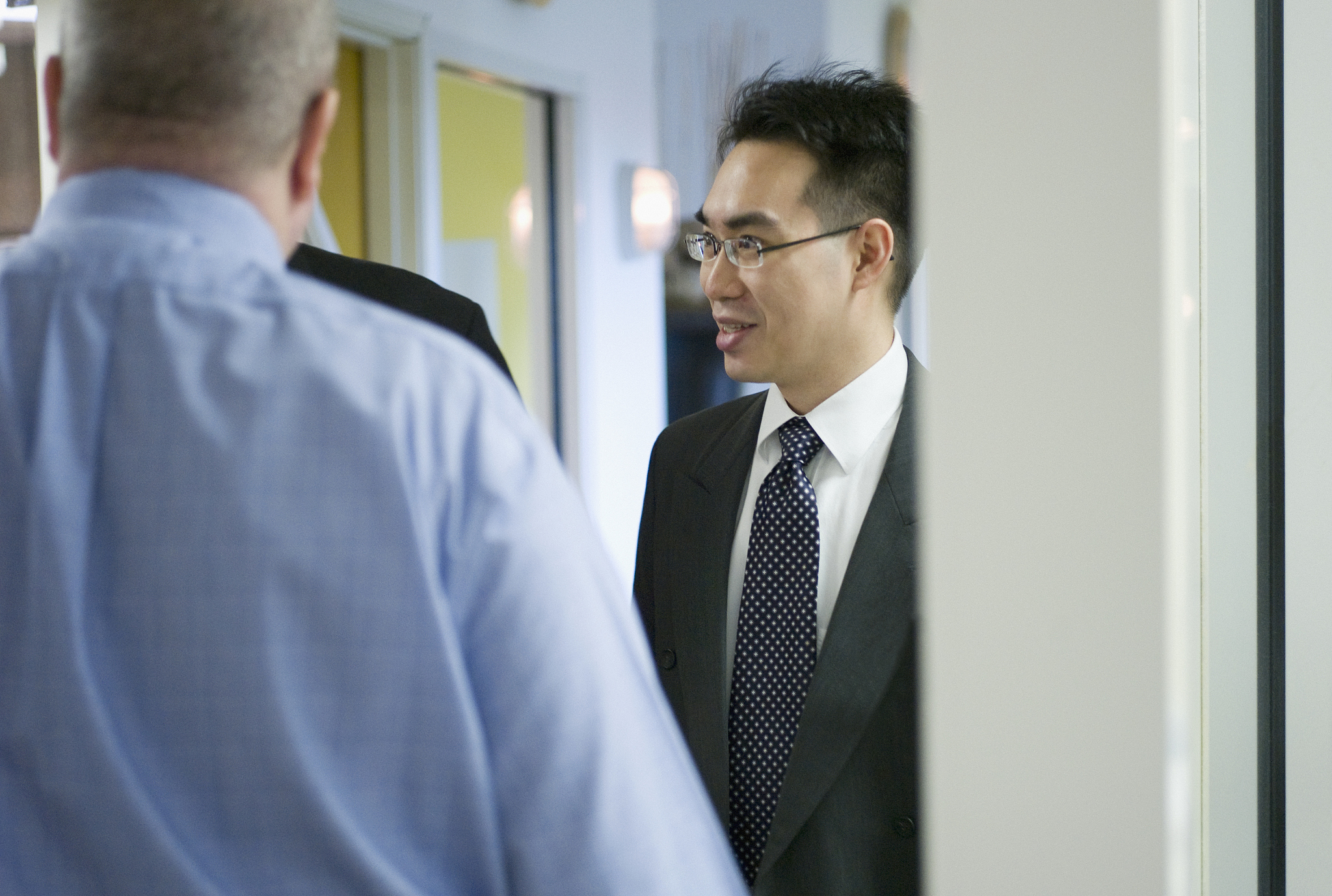 businessman talking to colleagues