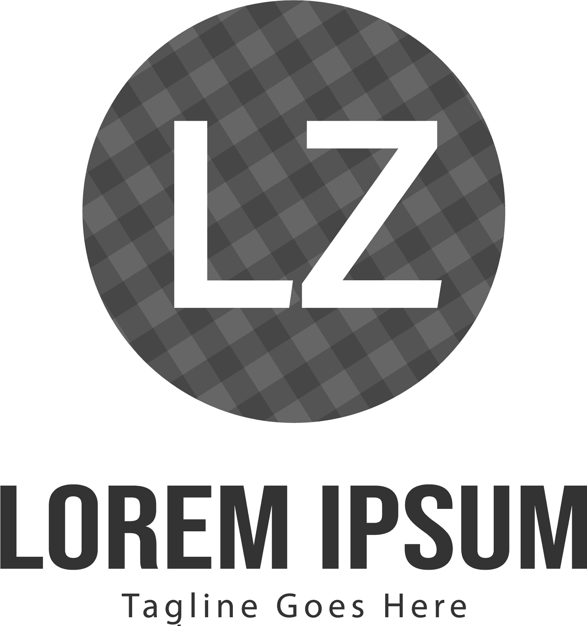 initial lz logo template with modern frame