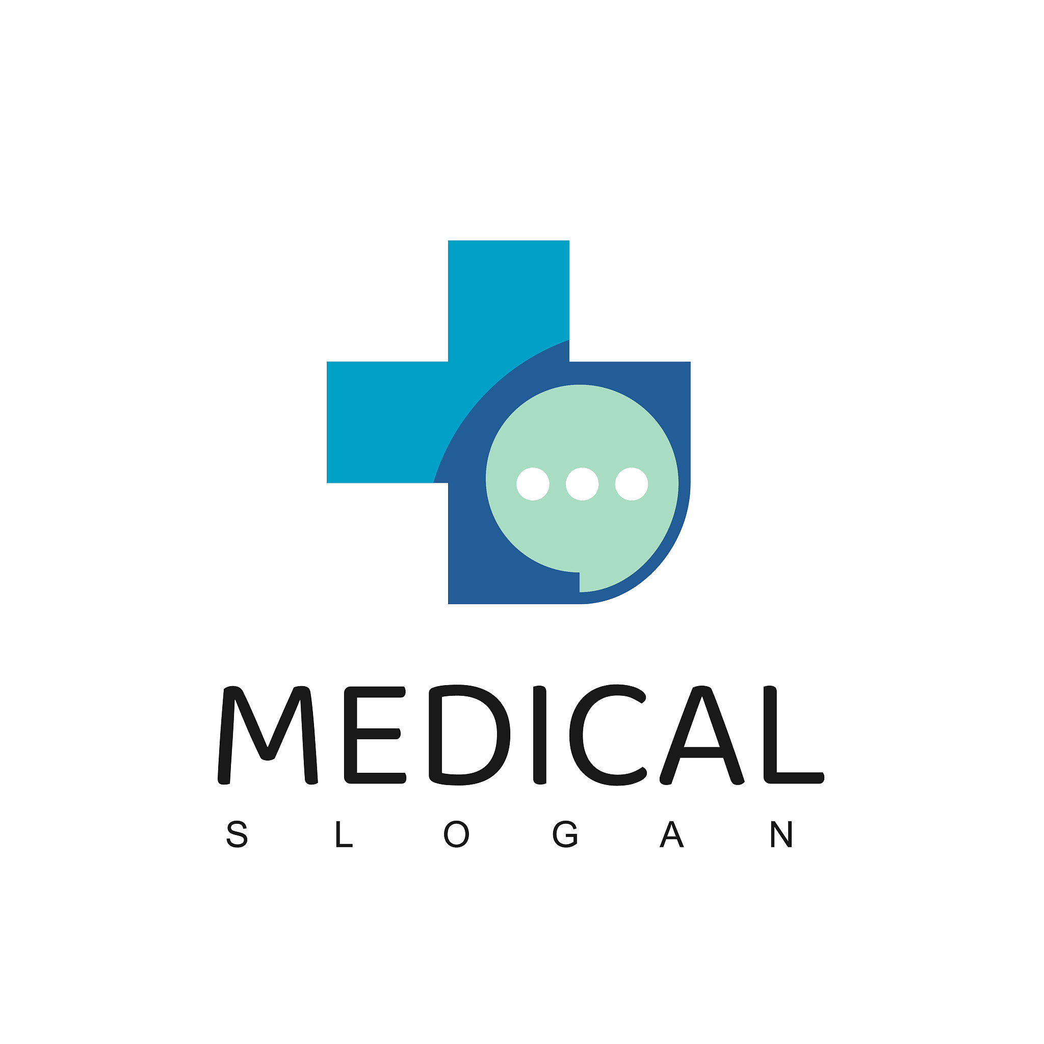 medical logo design template, health consulting, medical talk sy