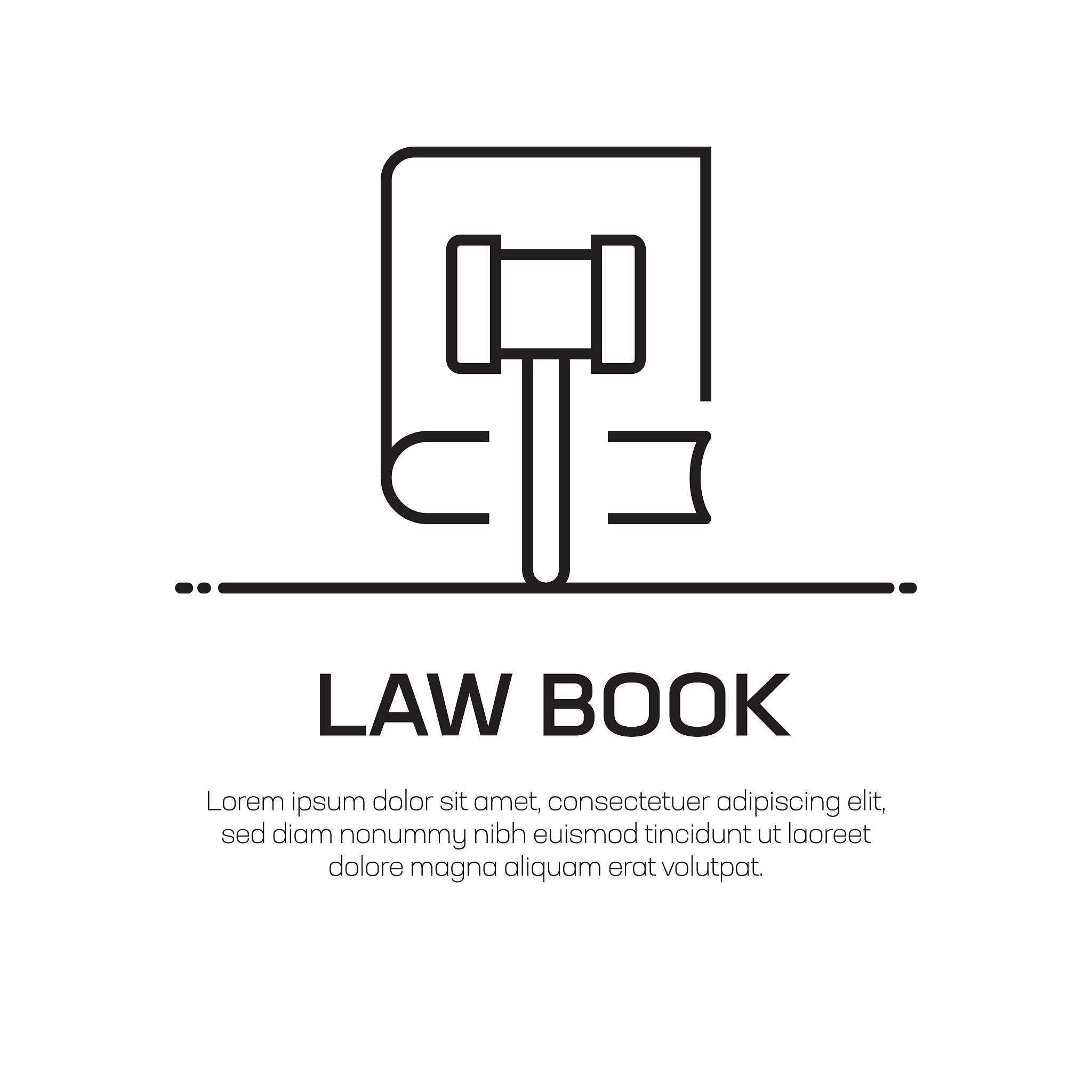 law book vector line icon - simple thin line icon, premium quali