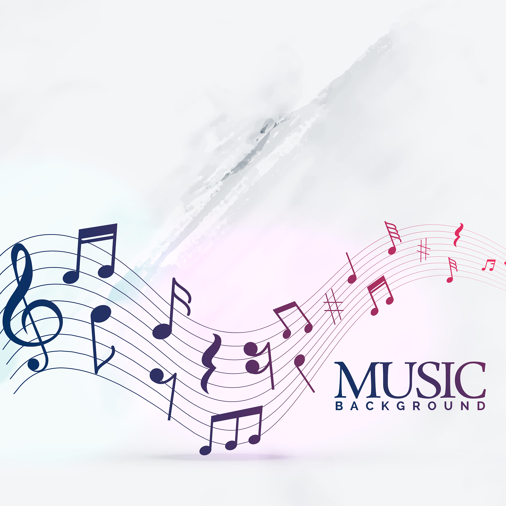 abstract music notes wave background
