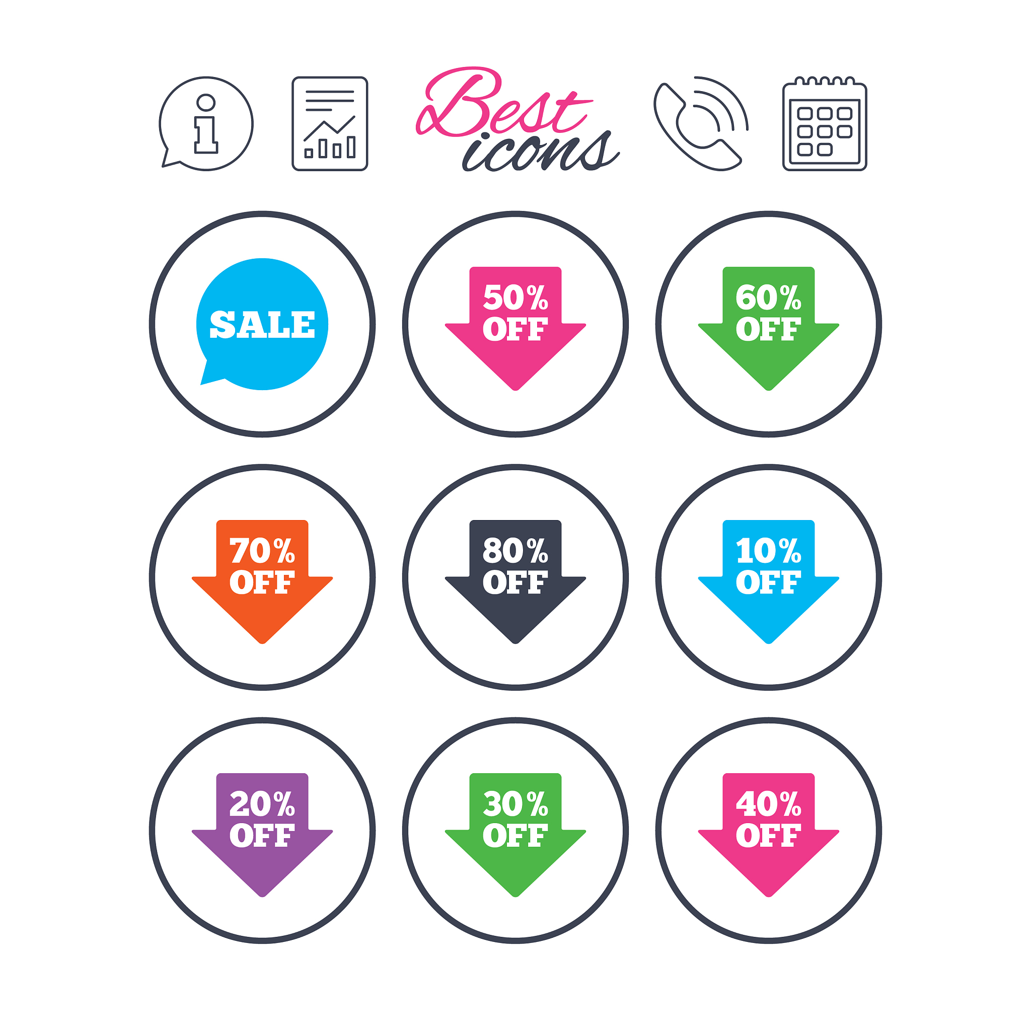 sale discounts icons special offer signs