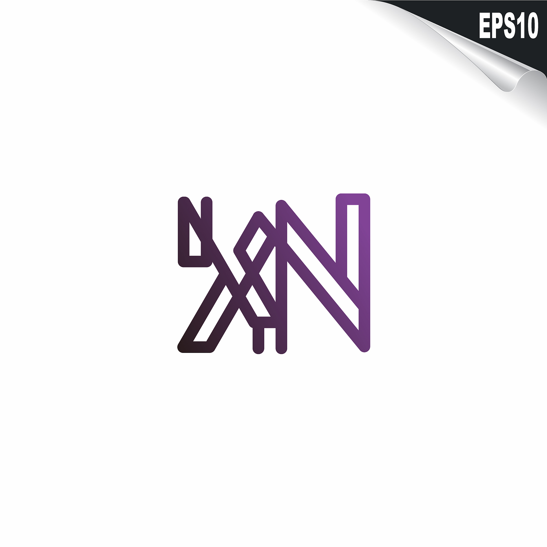 initial kn logo monogram design template simple