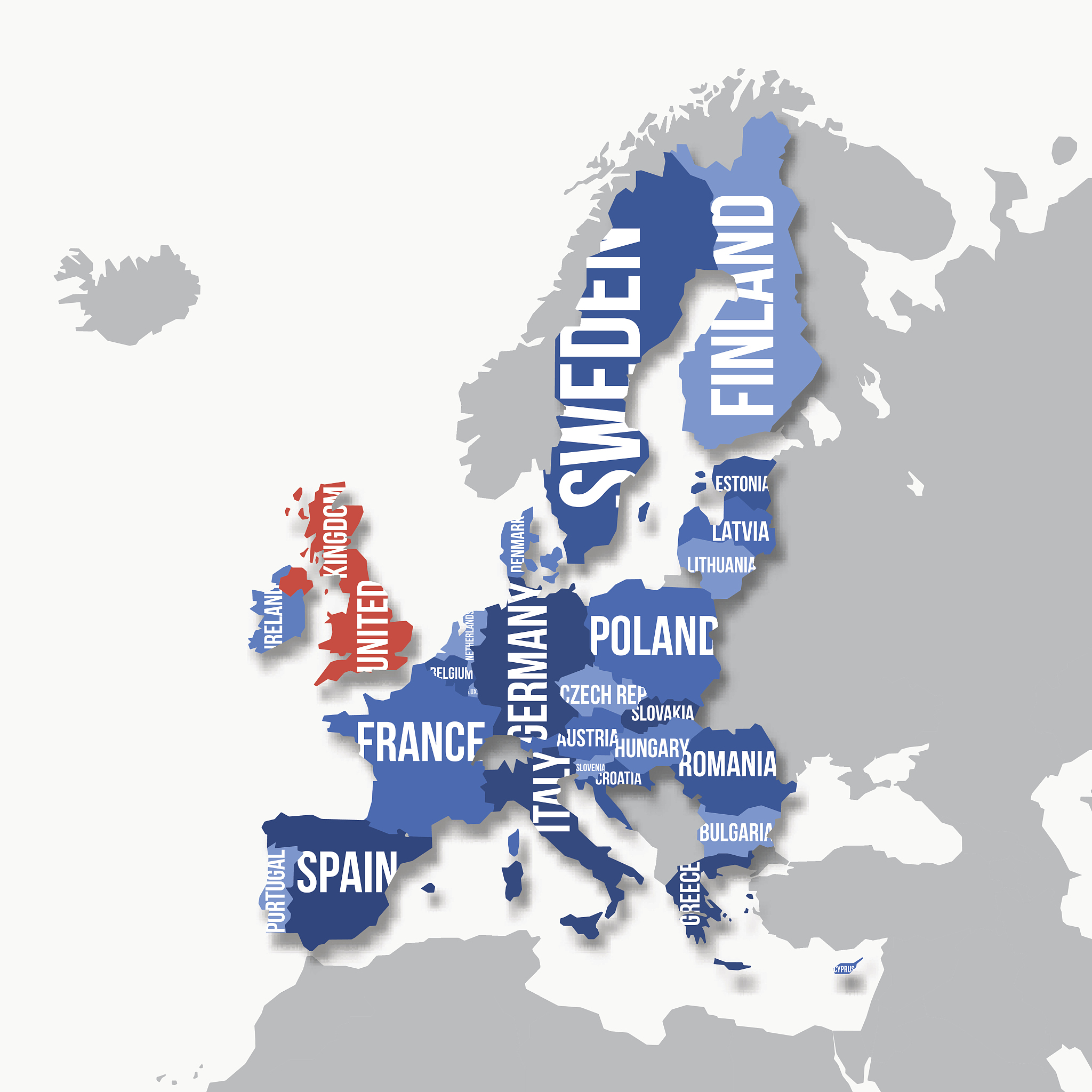 vector map of european union. brexit.