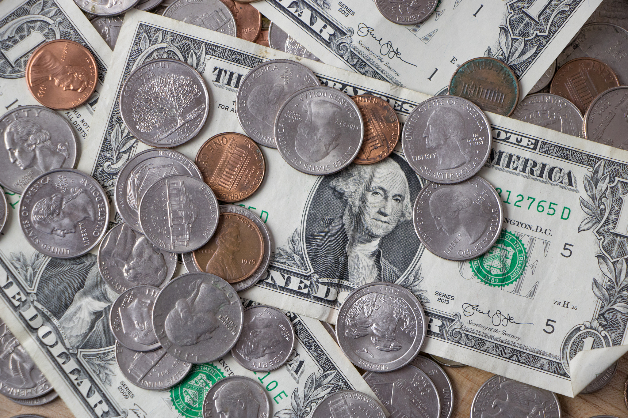 pile of american currency