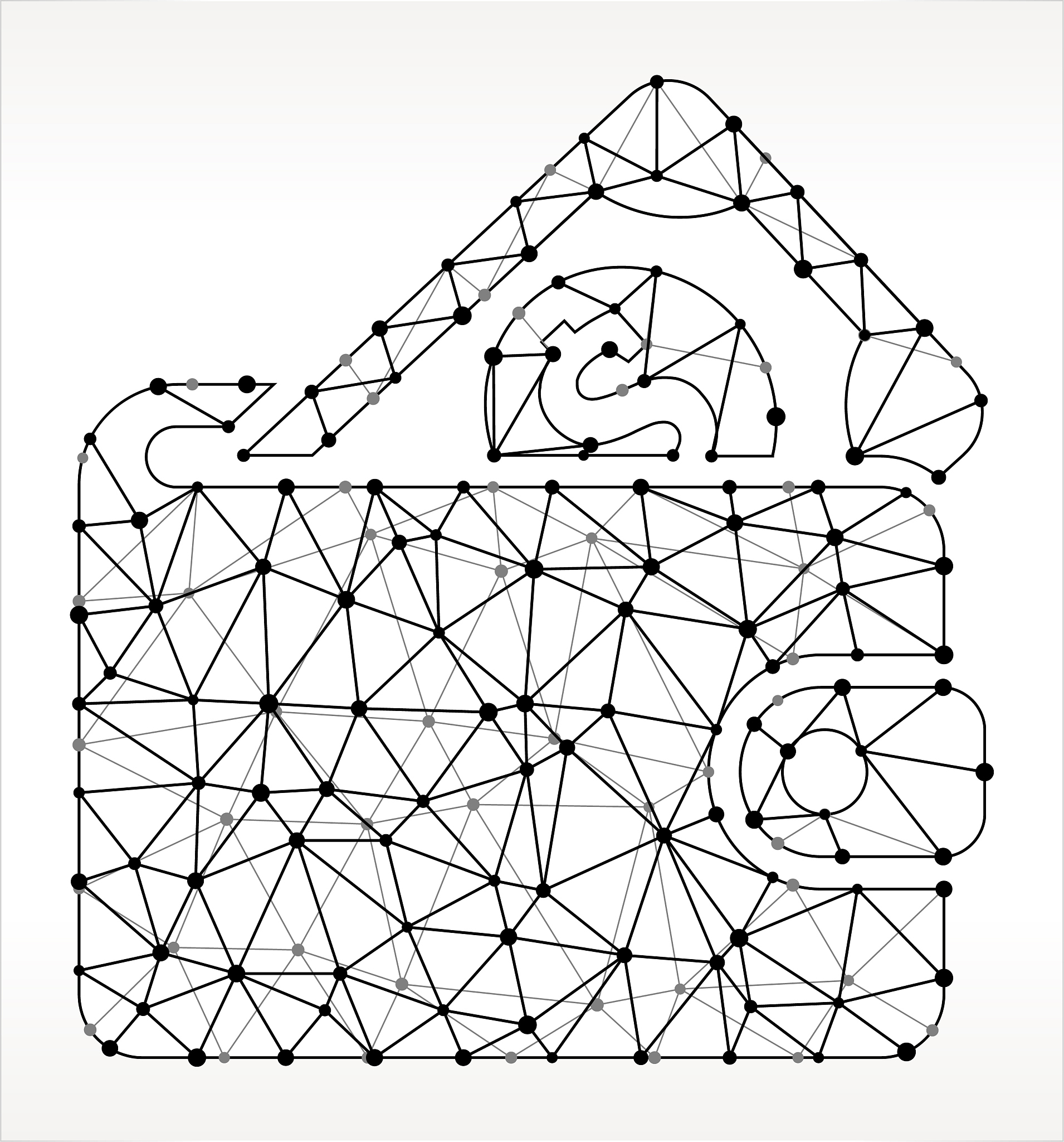 money wallet  triangle node black and white pattern