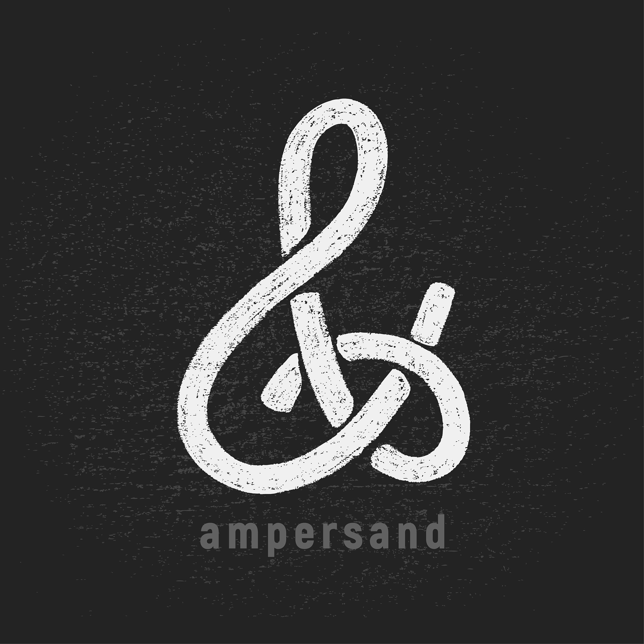 chalk ampersand hand-drawn on grunge