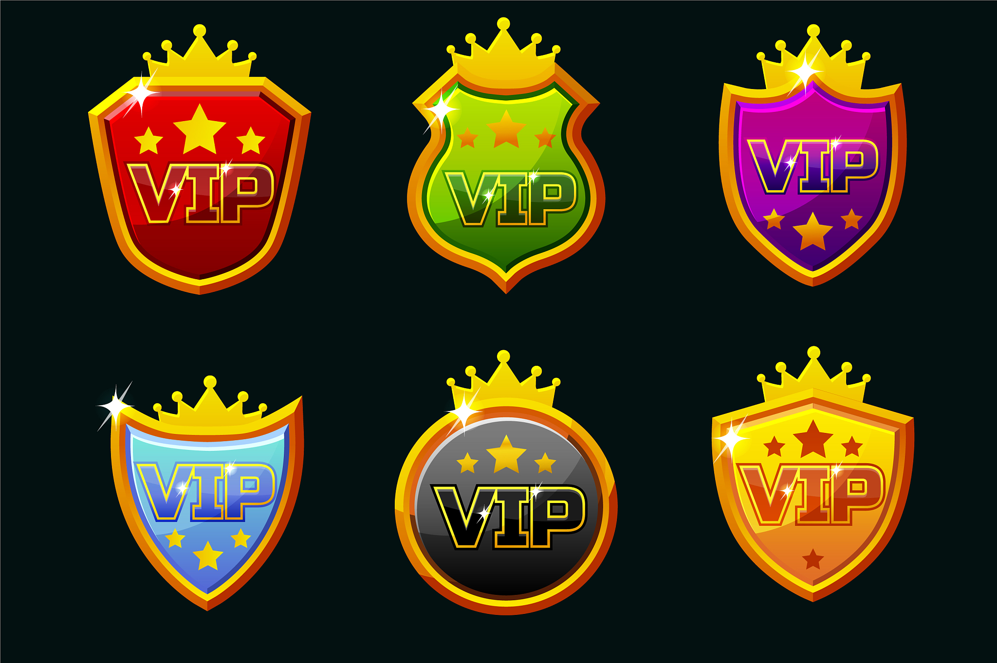 shields with vip logo awards achievement