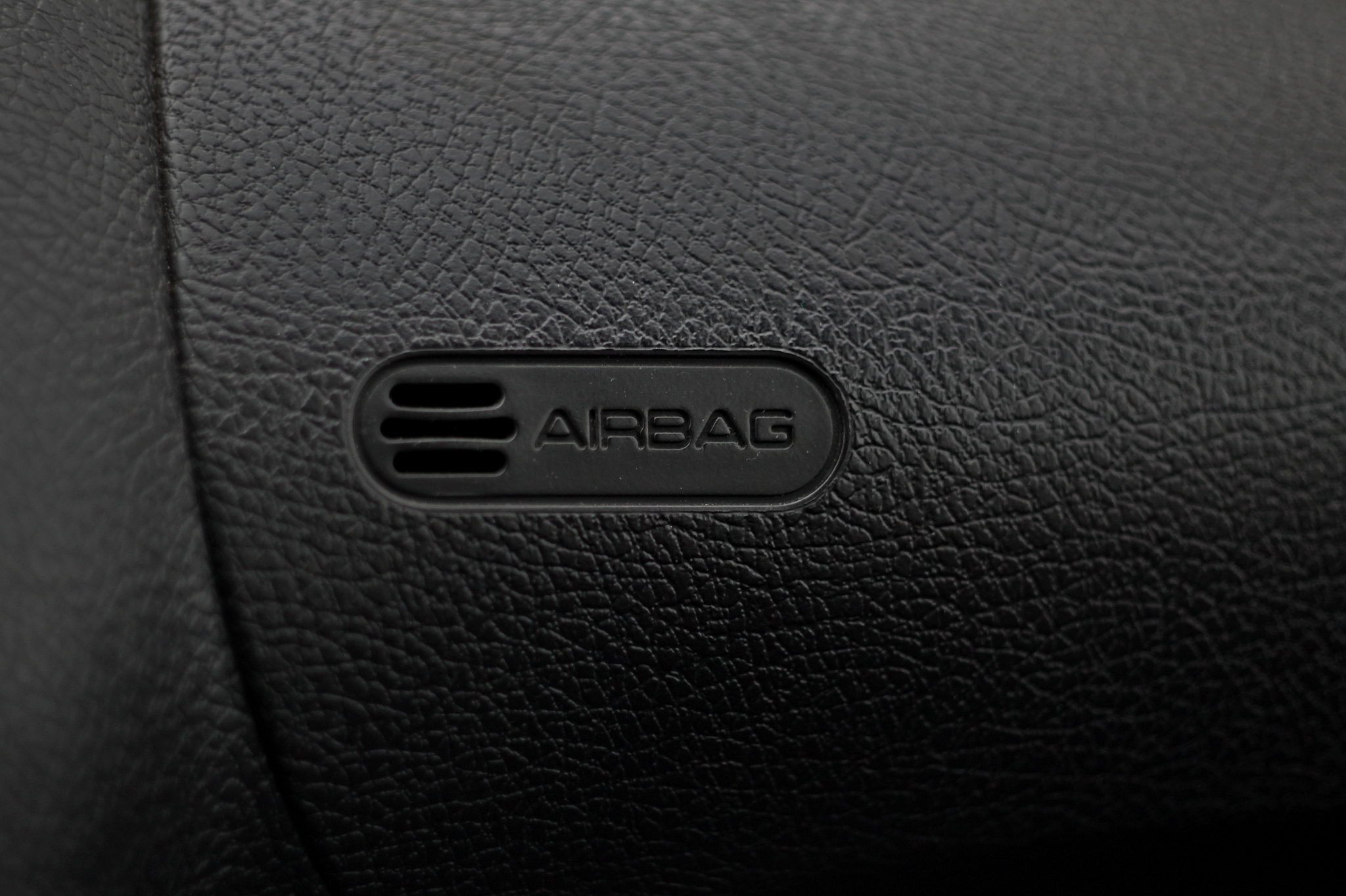 black panel airbag car, imitation black leather
