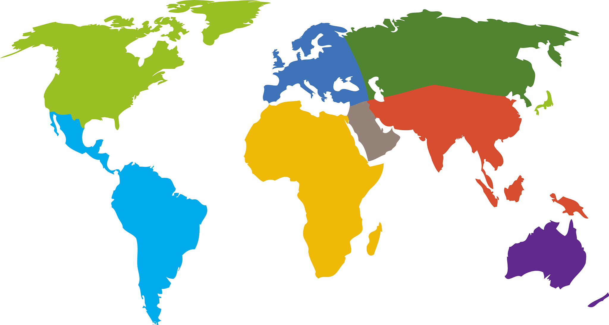 world map continents