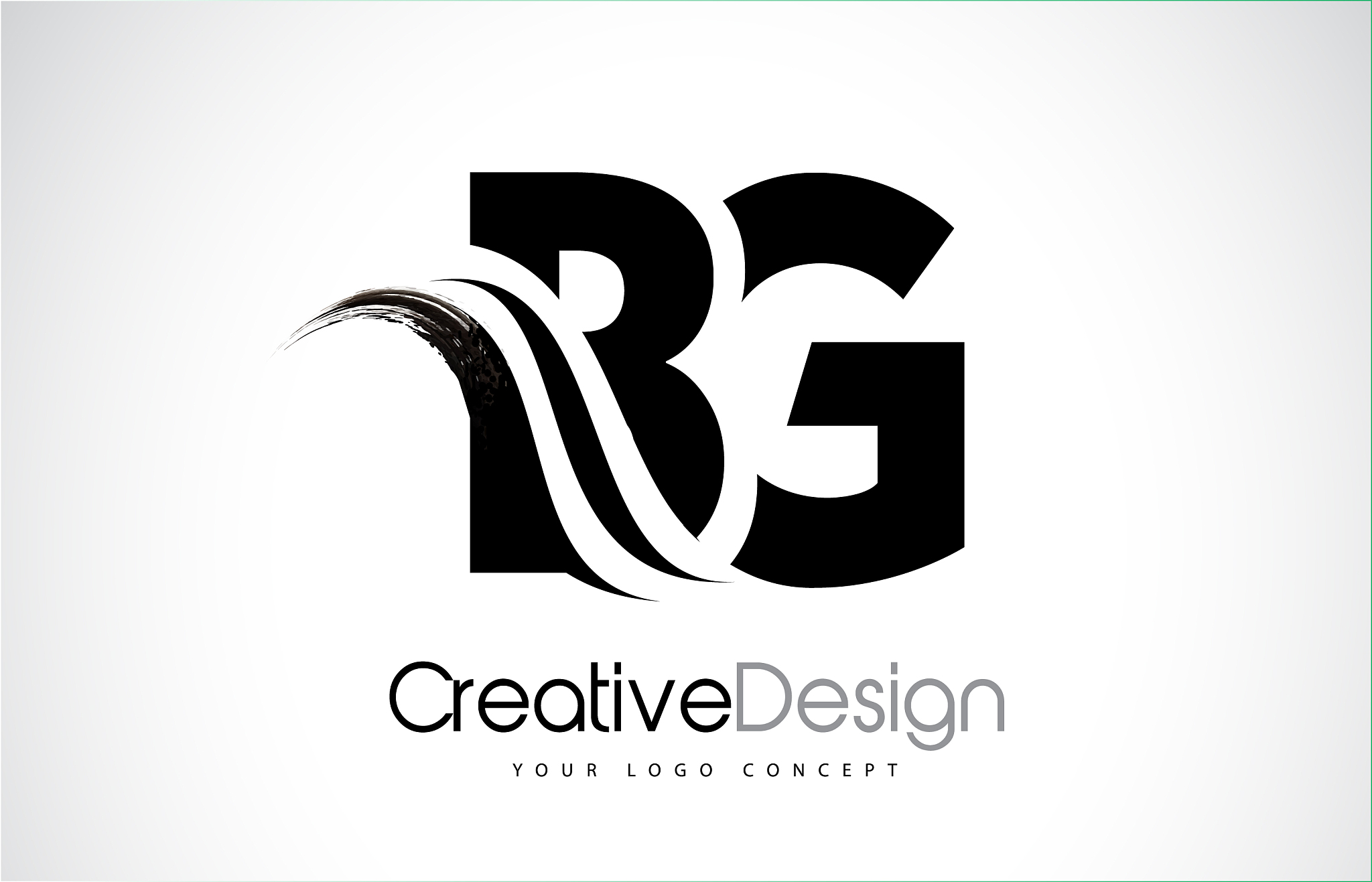 bg b g creative brush black letters design with