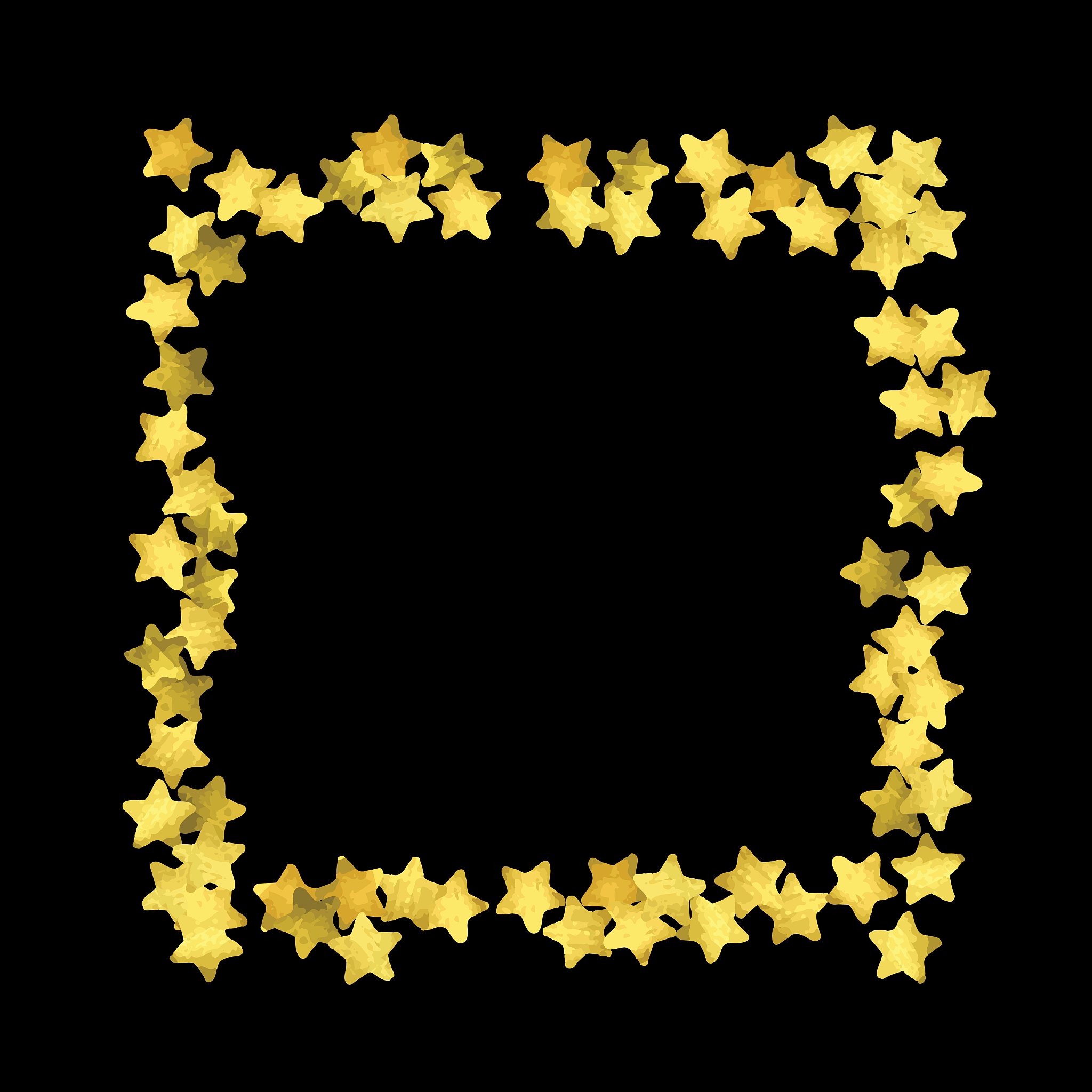 golden confetti isolated on black background.