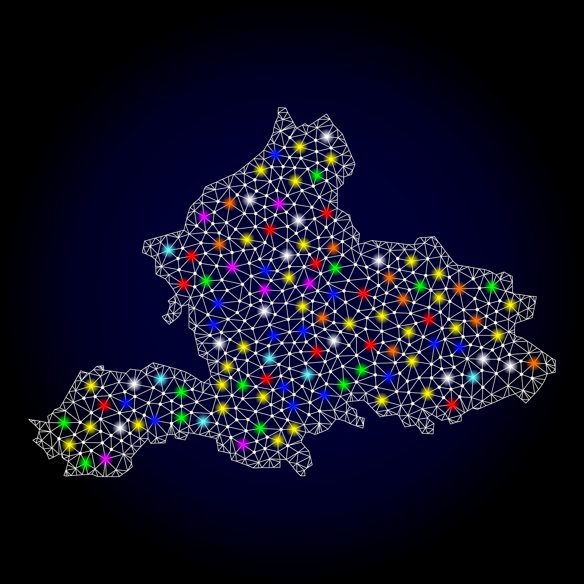 mesh carcass map of gelderland province with