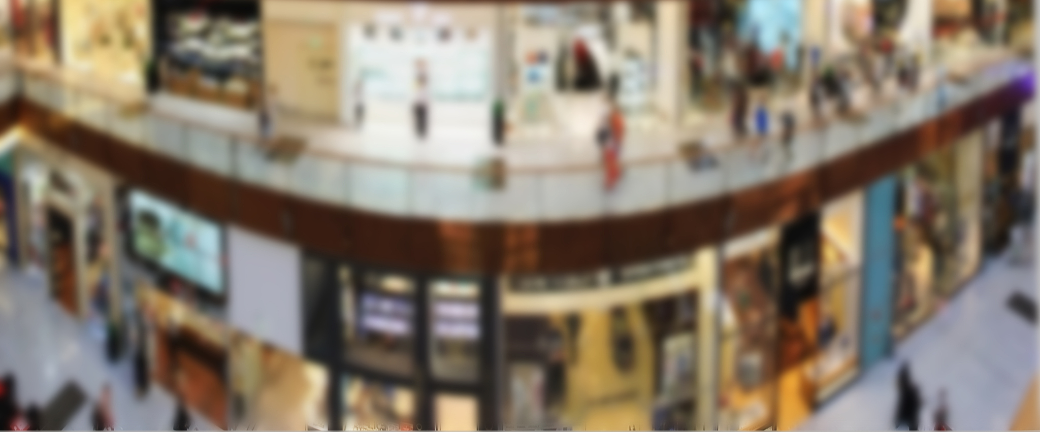 shopping center, view from the top inside, boutiques and shops,