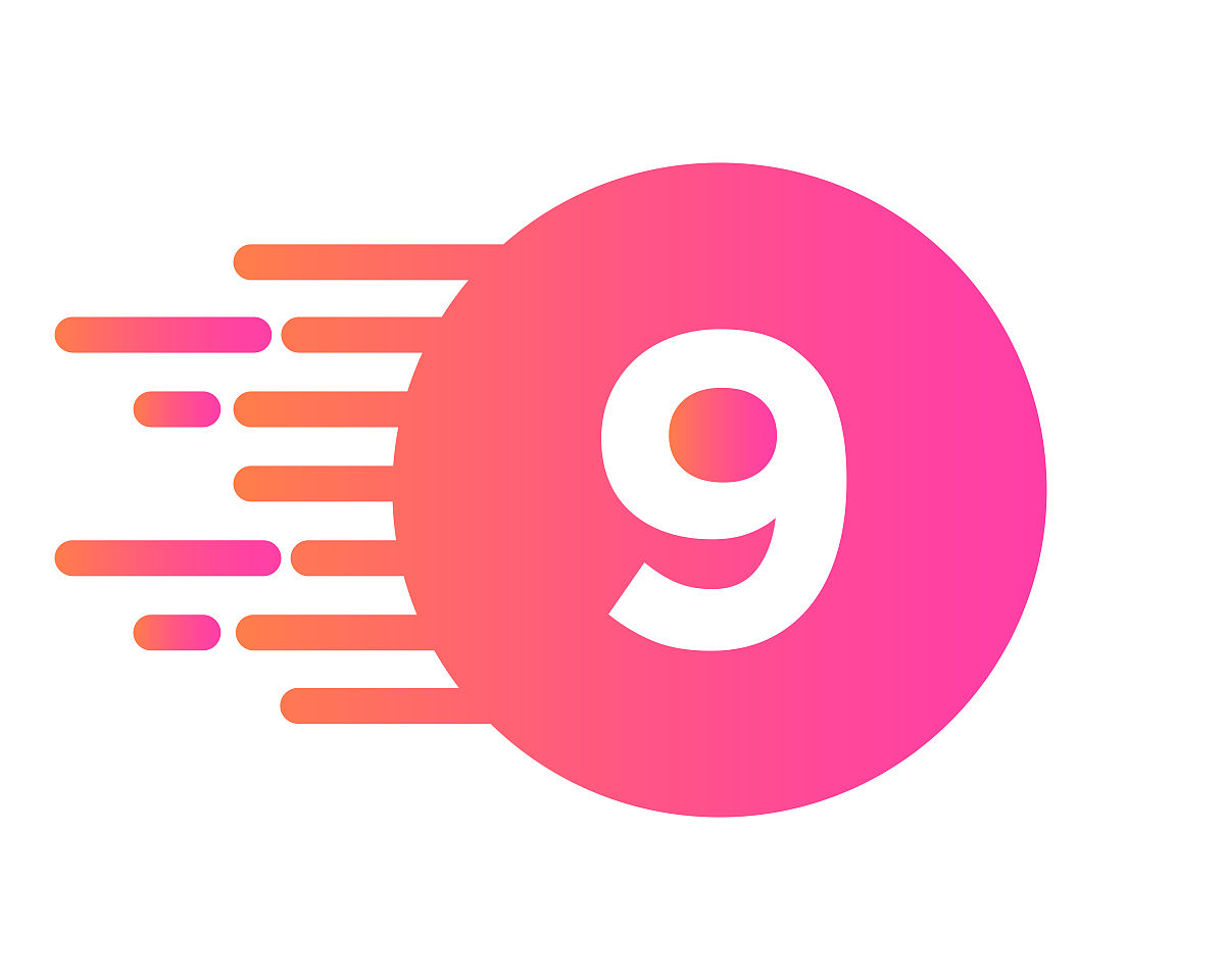 抽象点字母9标志图标.9字母设计矢量与点矢量模板
