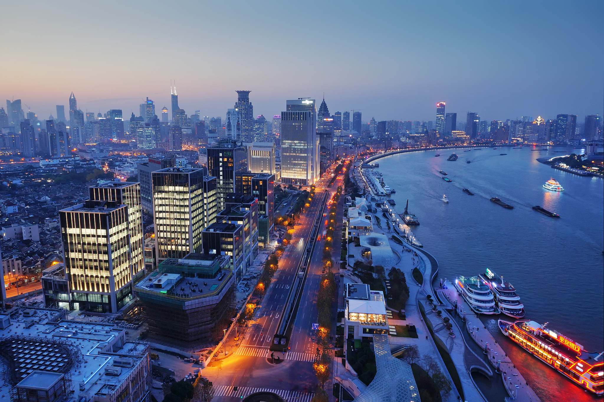 the night view of shanghai