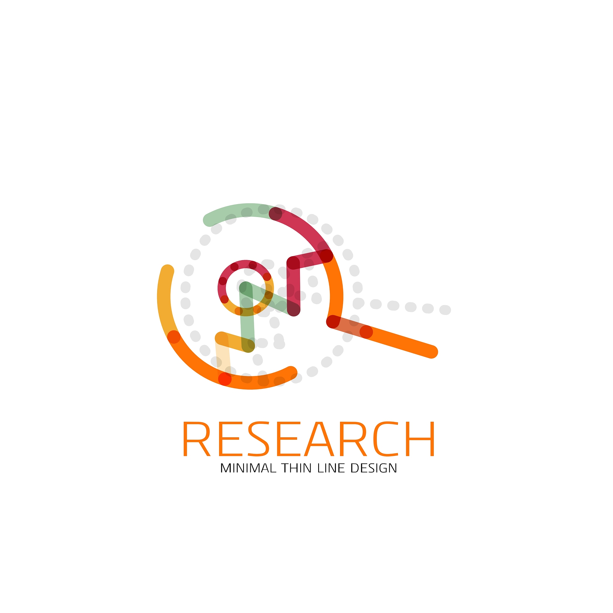 thin line design logo magnifying glass