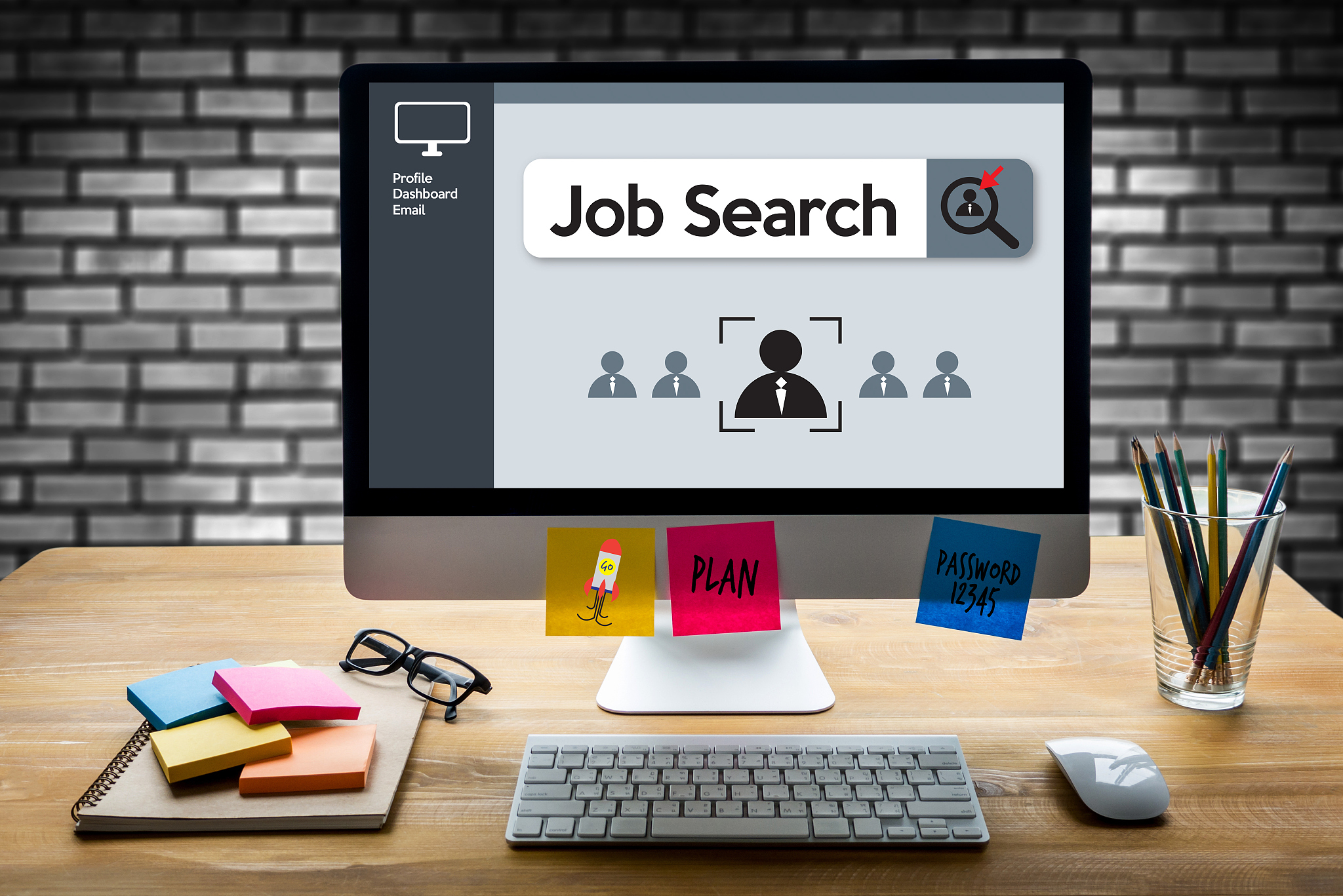 job search businessman internet online join us