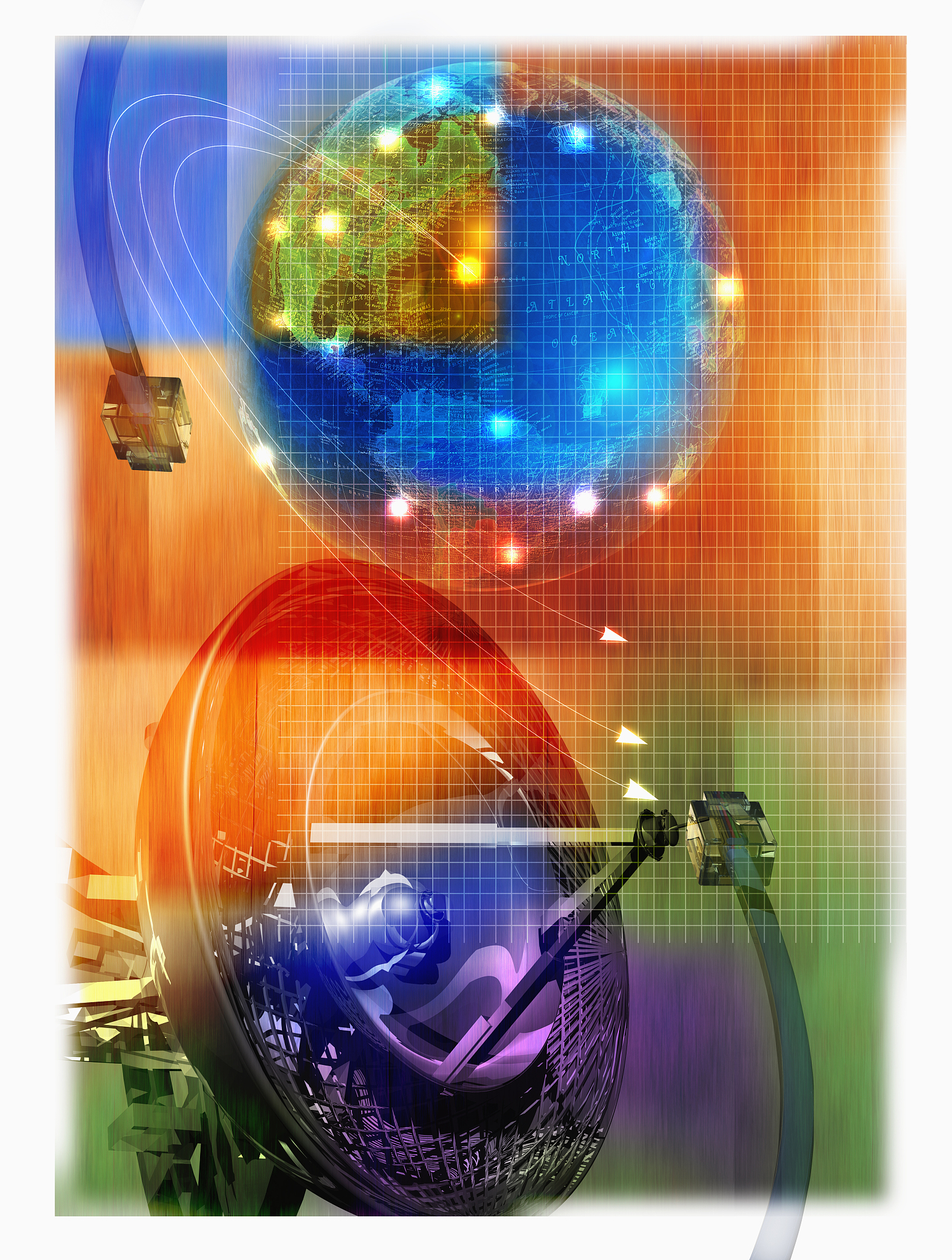 satellite dish and the earth