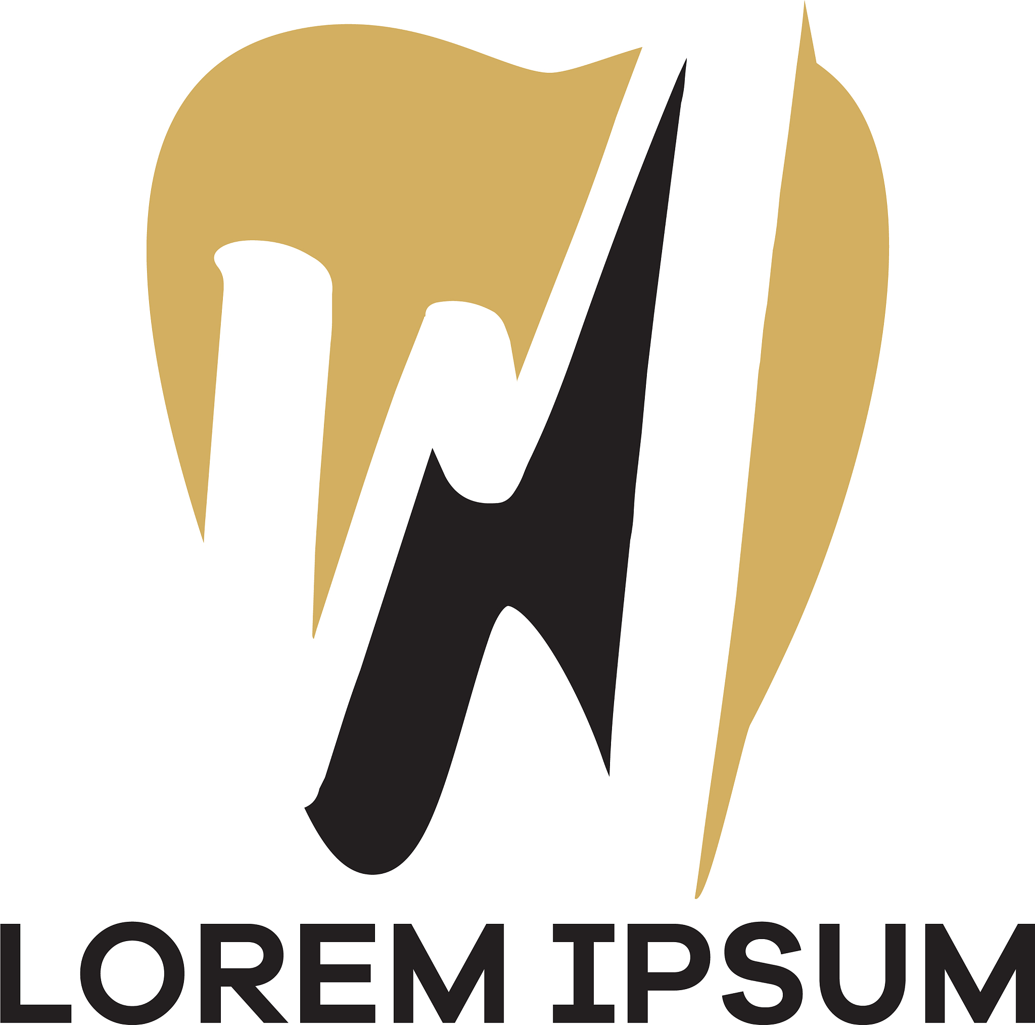 m letter logo design letter m in tooth shape