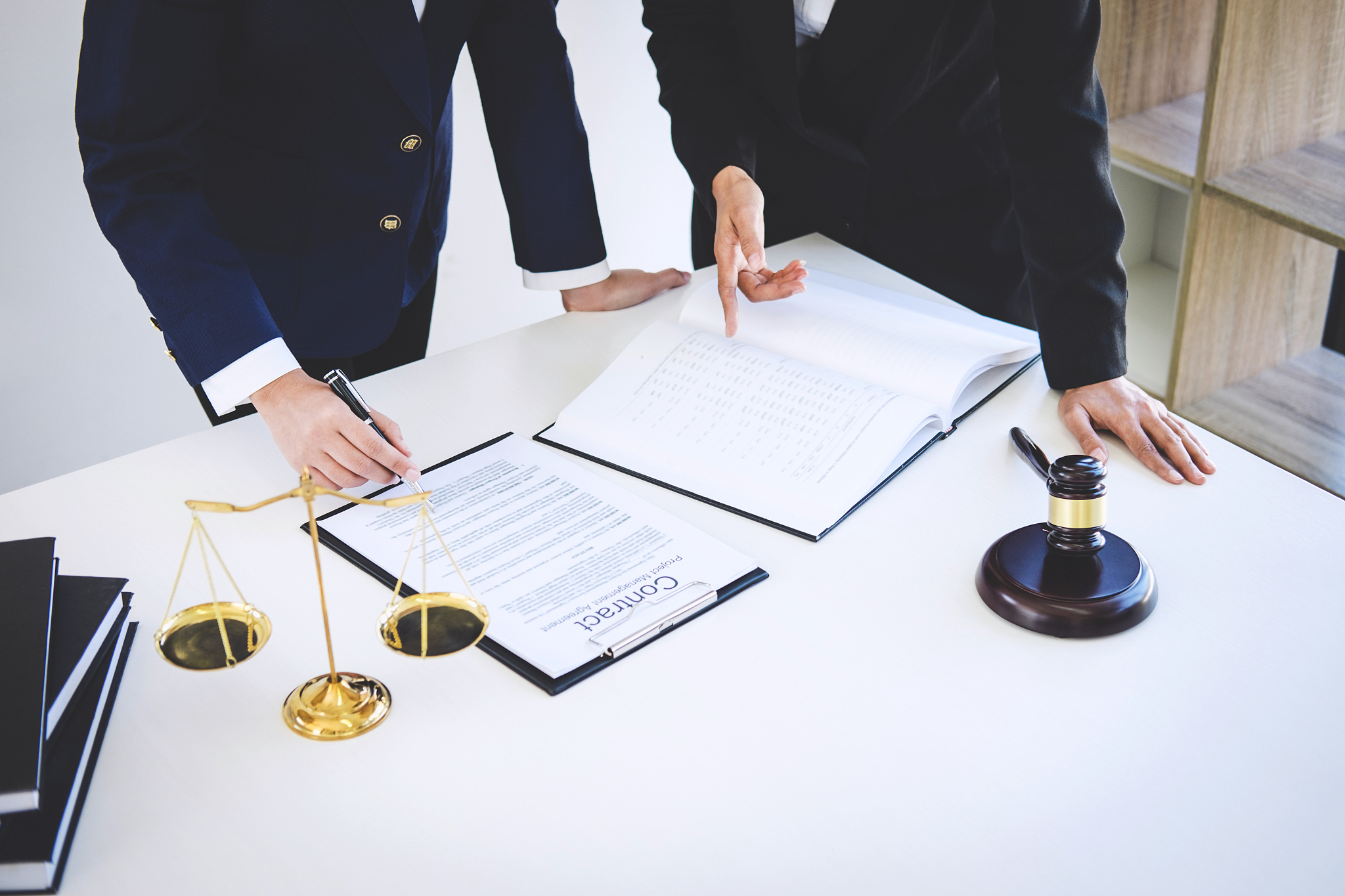 teamwork of business lawyer colleagues, consultation and confere