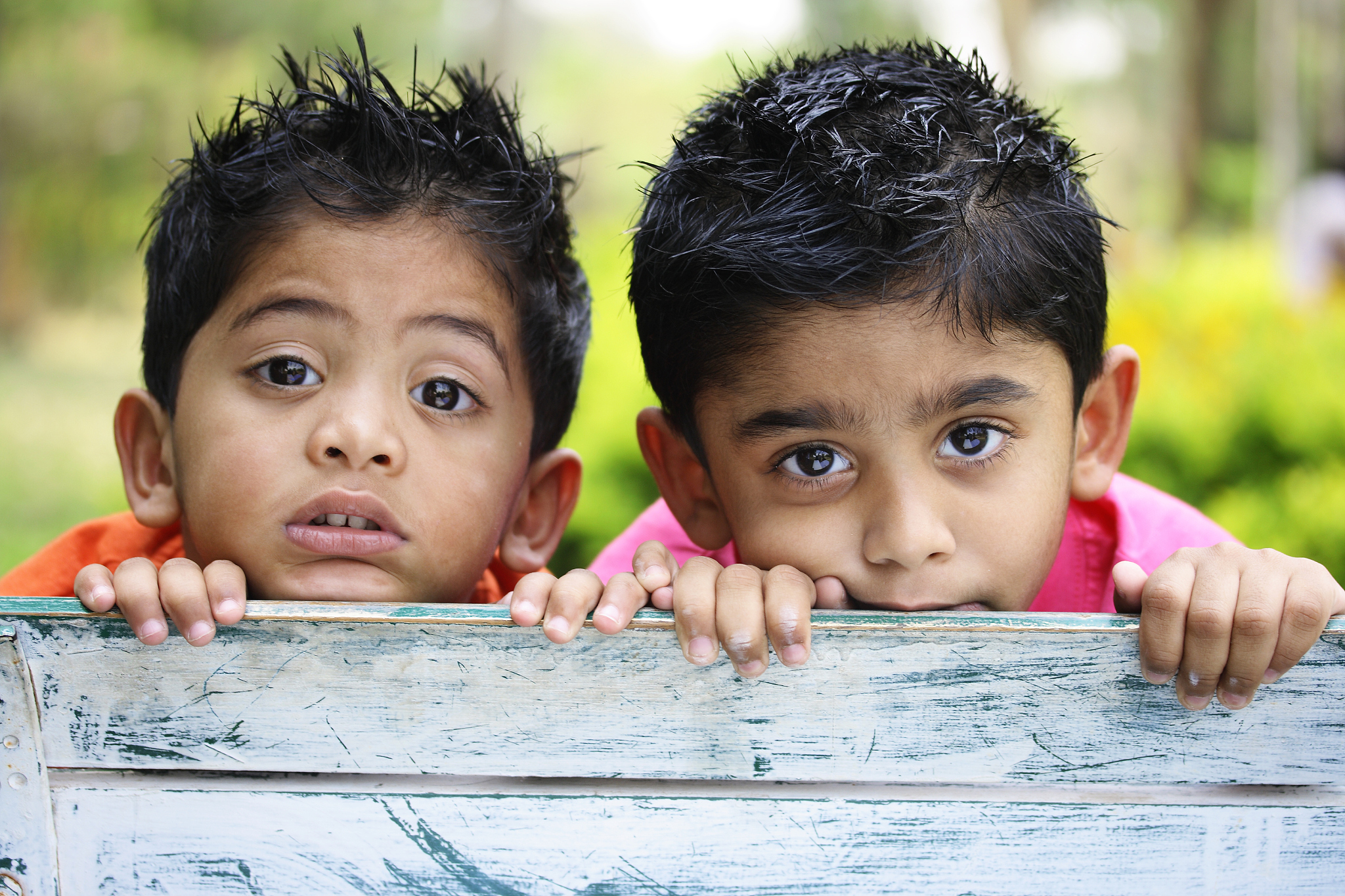 close up of two kids