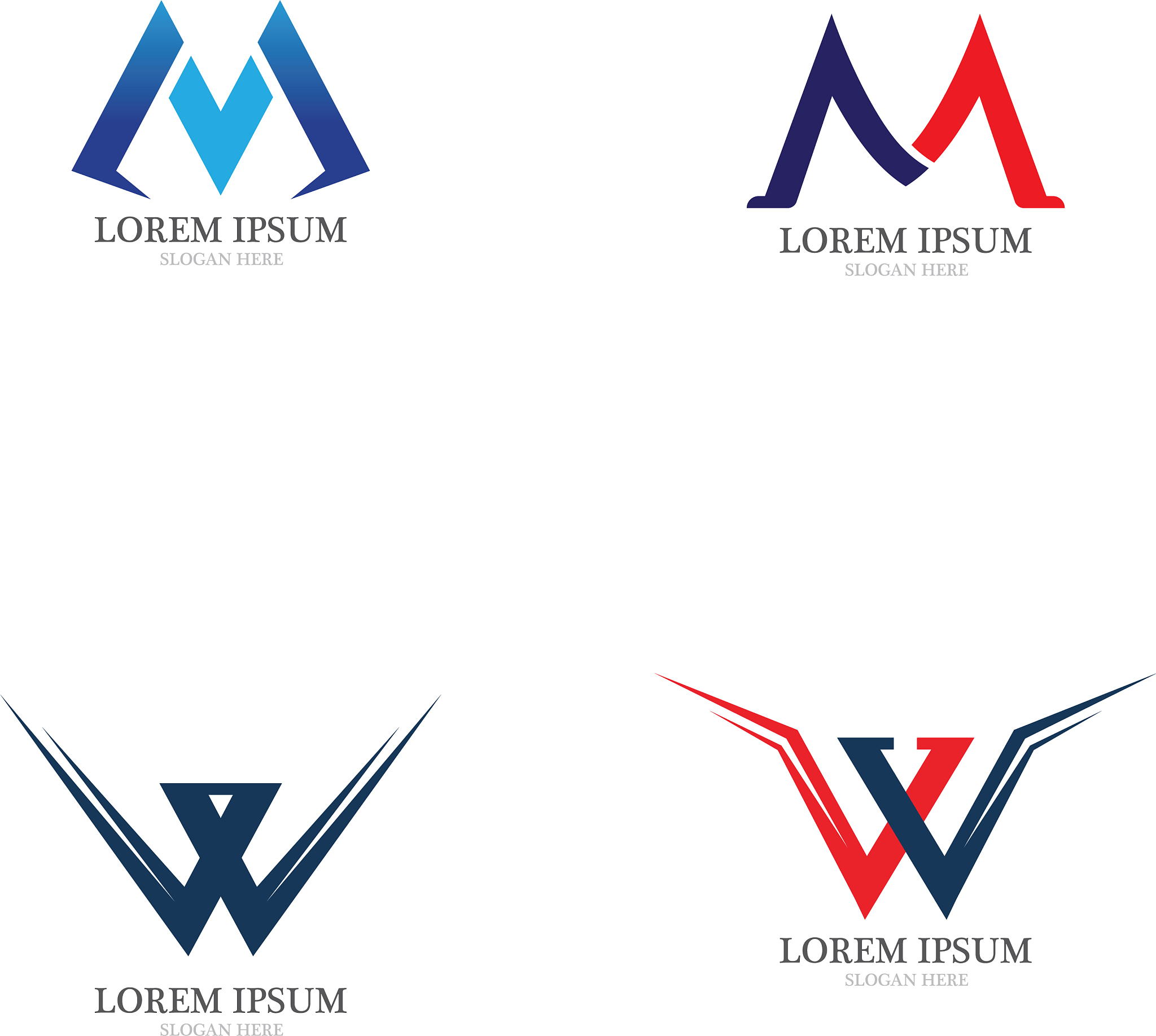 w letter logo template