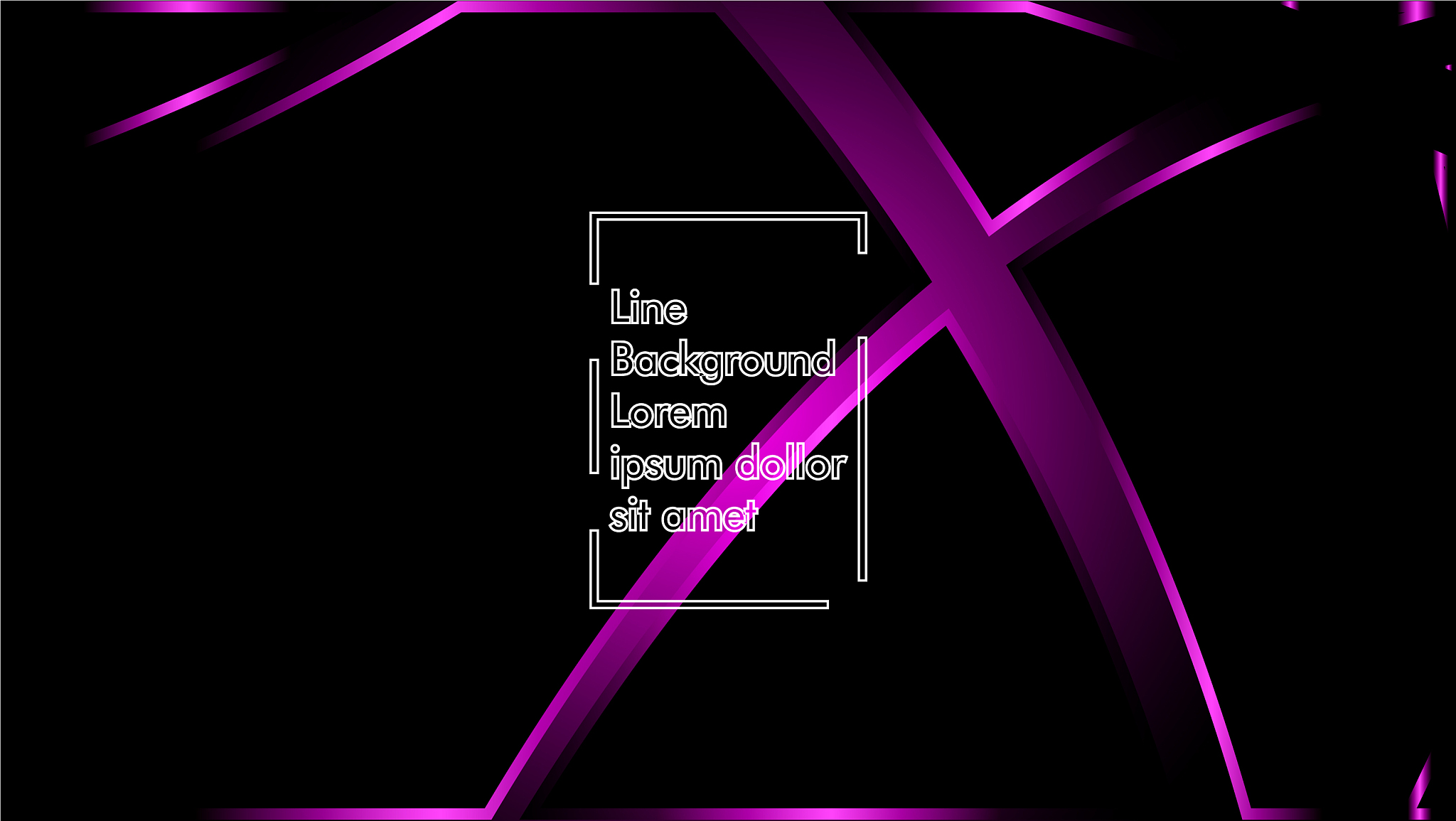 purple ribbon wave on a black background layout