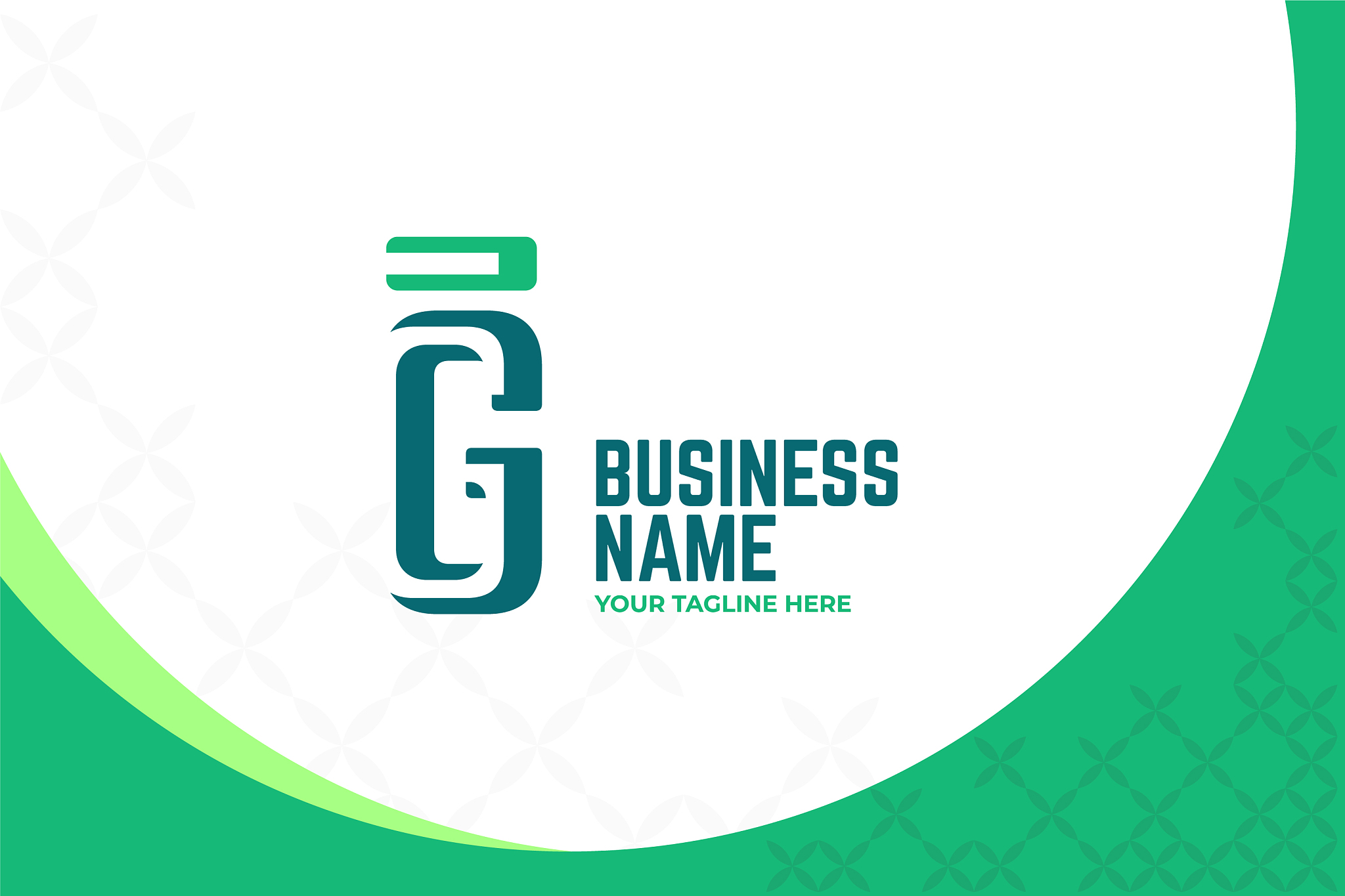 green alphabet business logo template