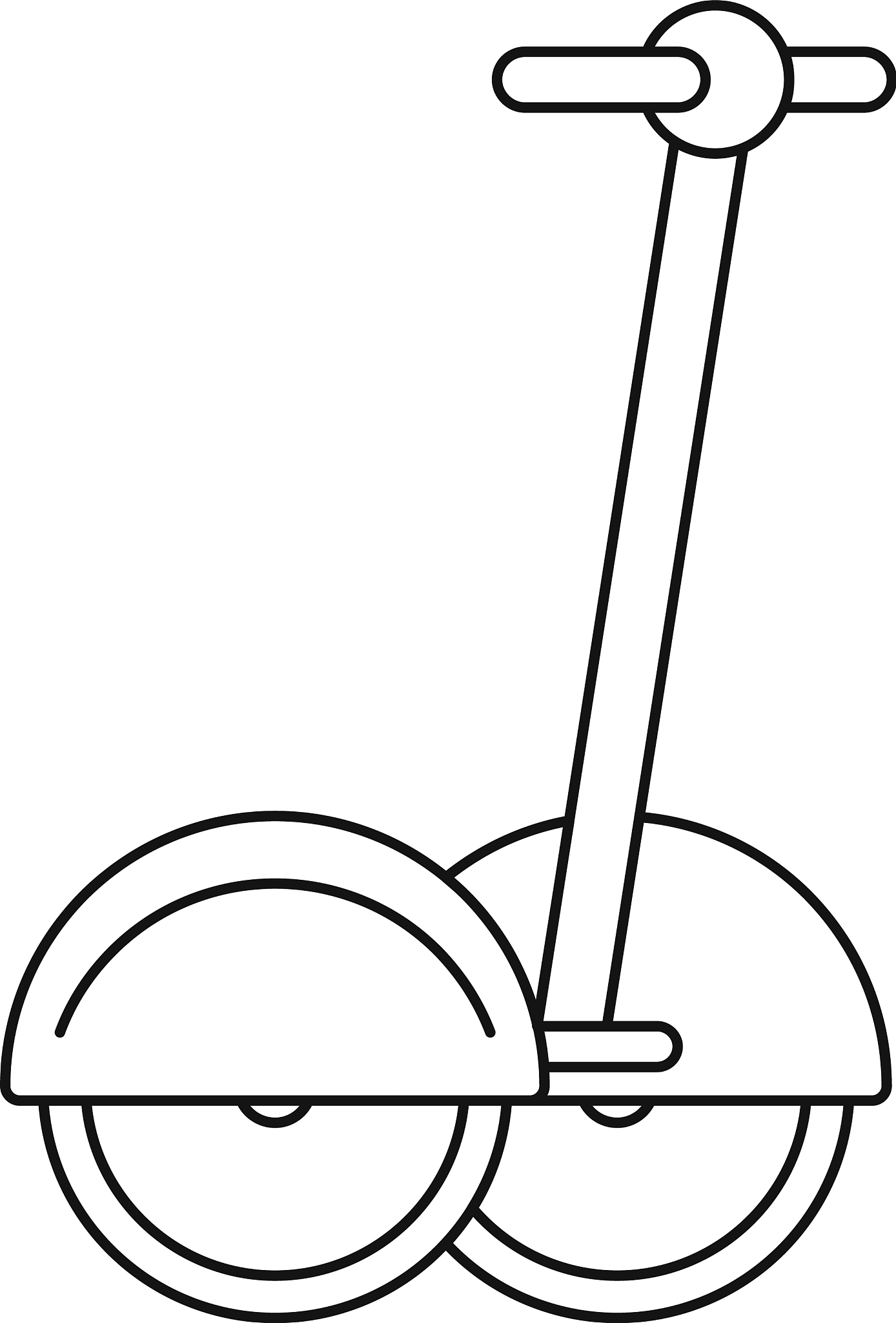 two wheeled electric vehicle icon outline style