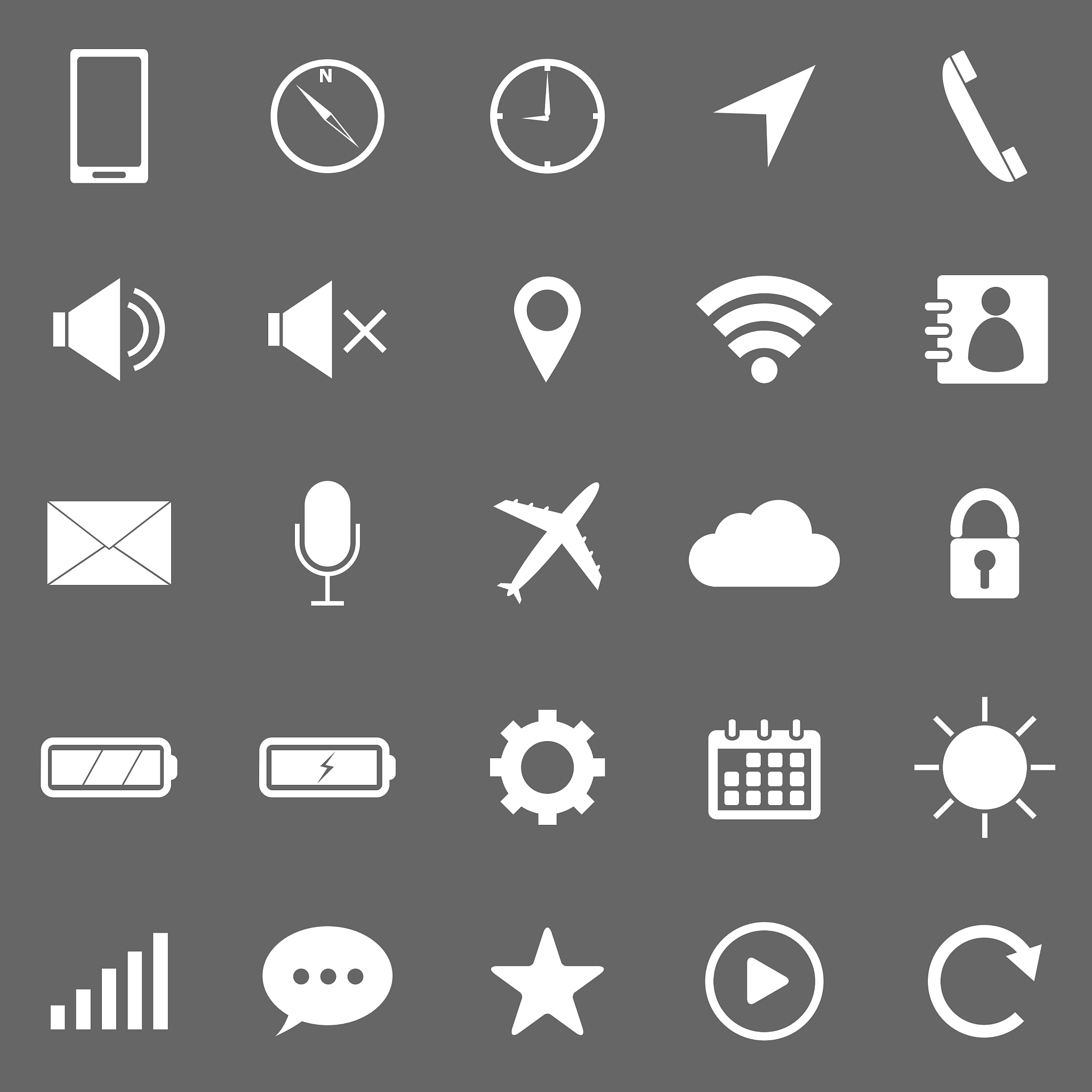 mobile phone icons on gray background