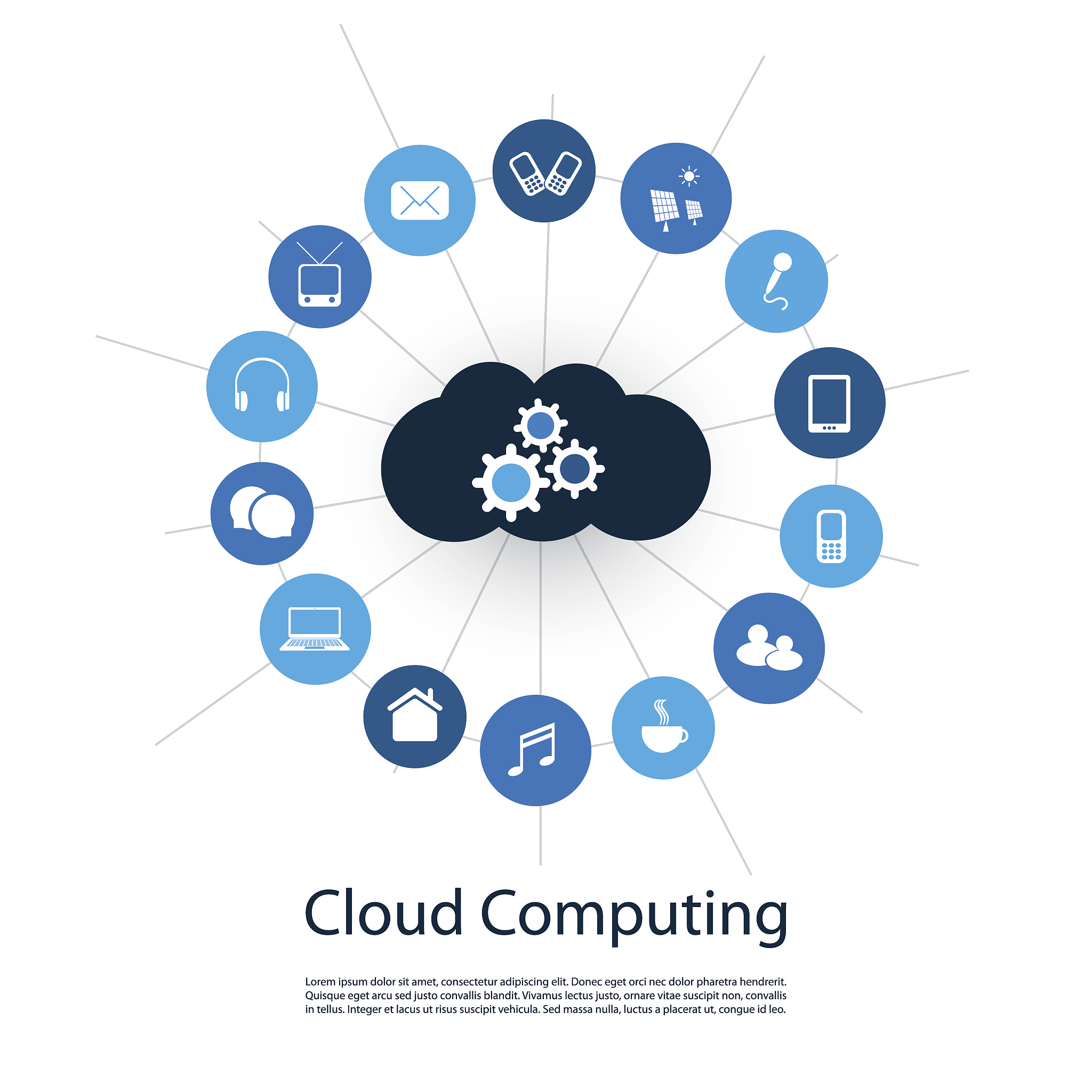 cloud computing design concept with icons