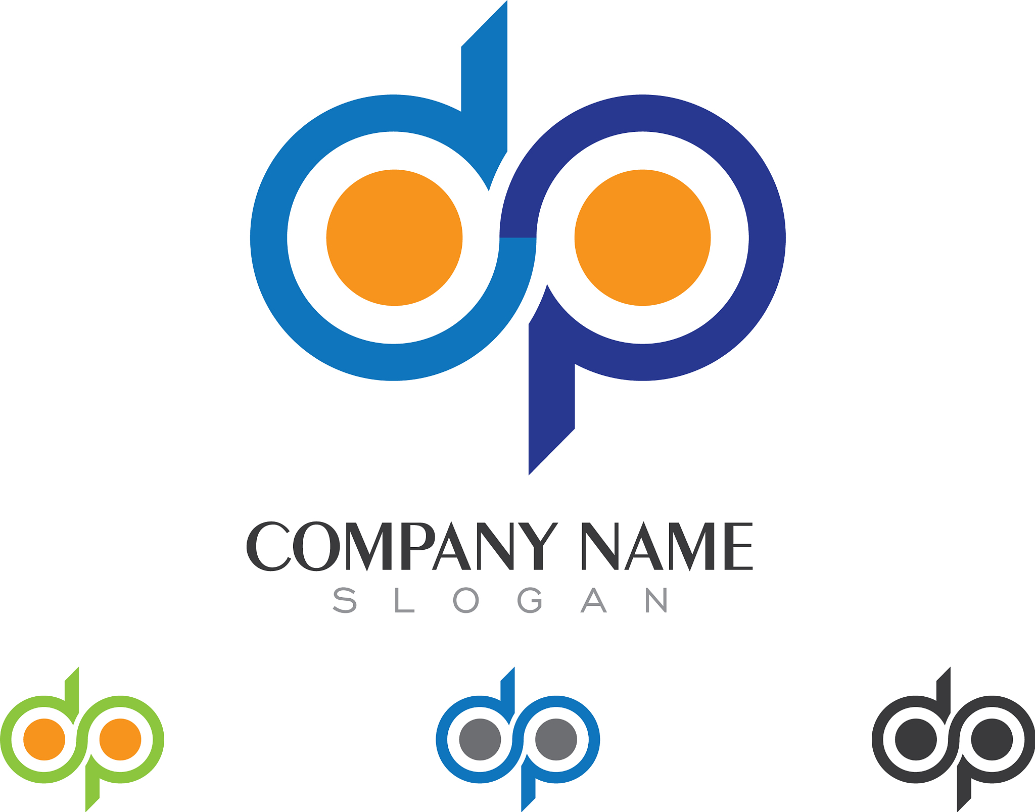 d letter logo business template