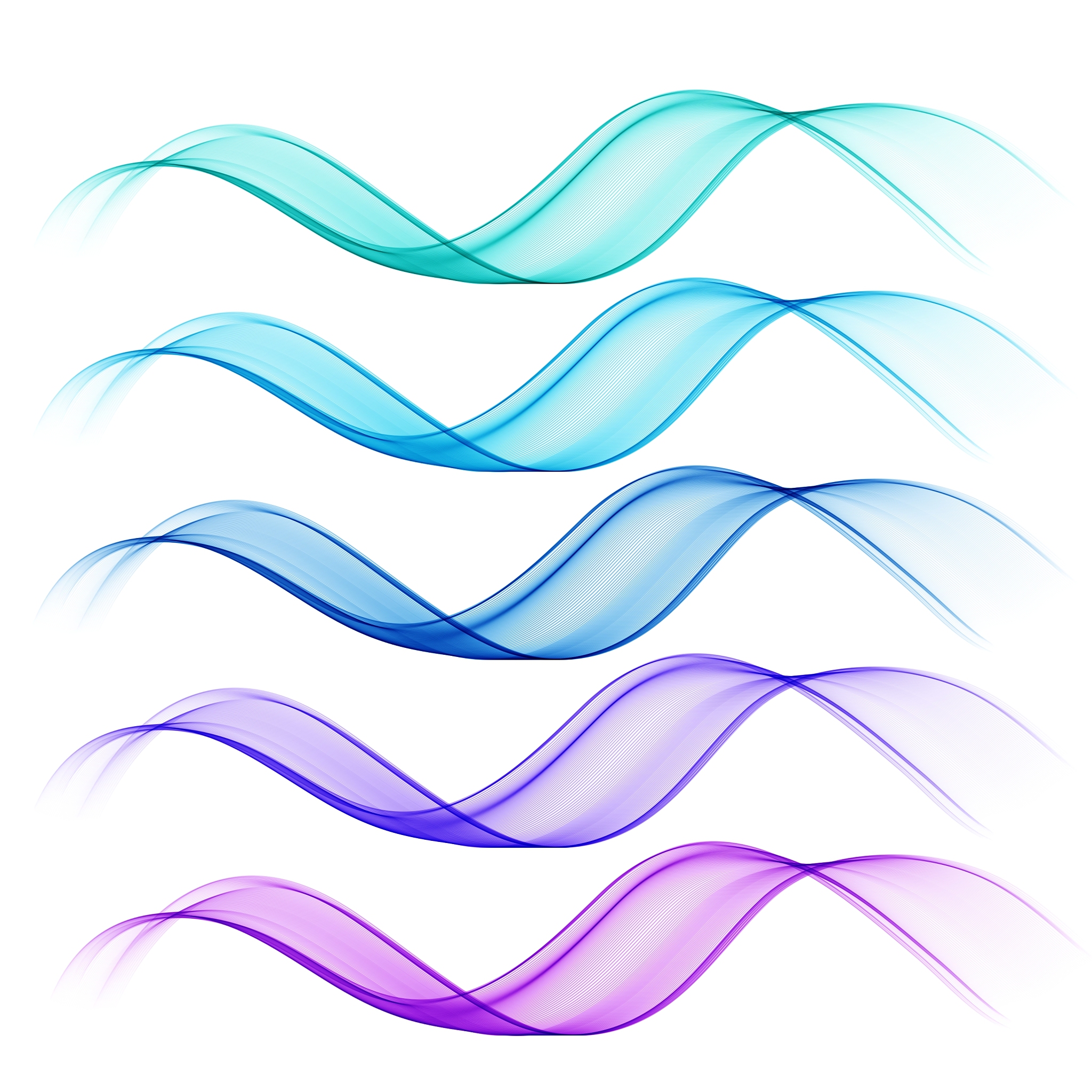 abstract colorful transparent wave collection