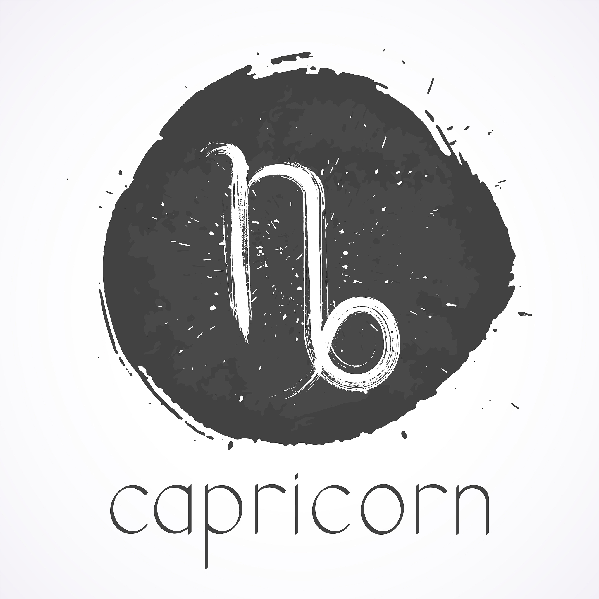 vector illustration with hand drawn zodiac sign capricorn.