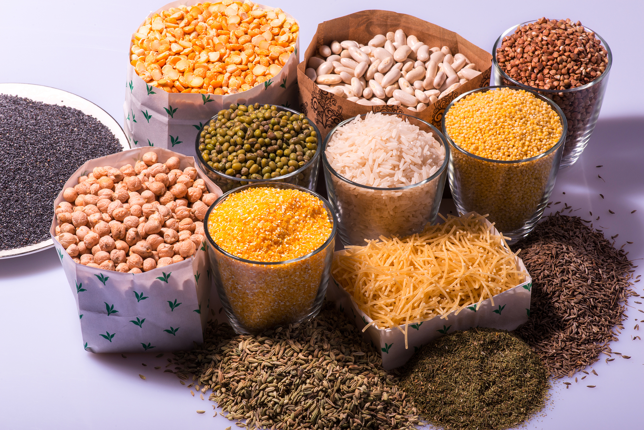 composition of glasses with cereals