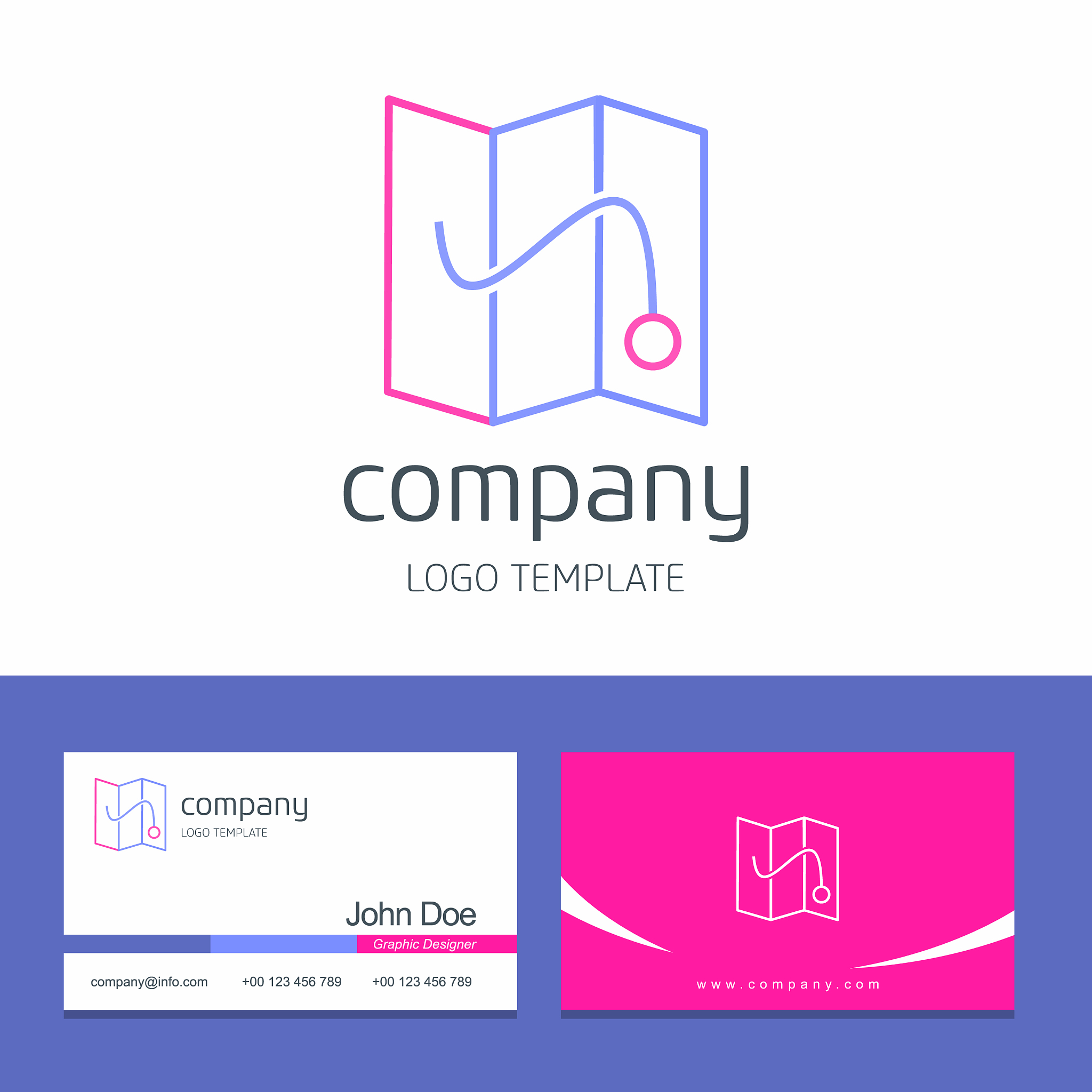 business card design with navigation and map