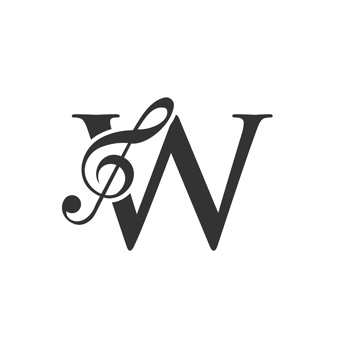 字母w概念上的音乐标志.w音乐音符符号,声音音乐旋律模板