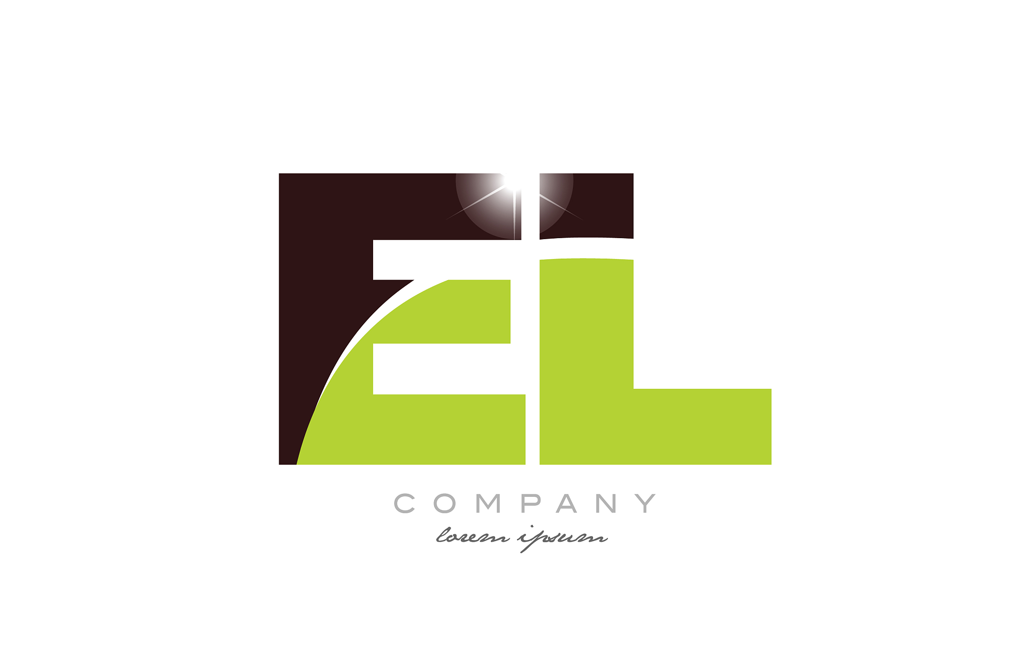 letter el e l alphabet combination in green and