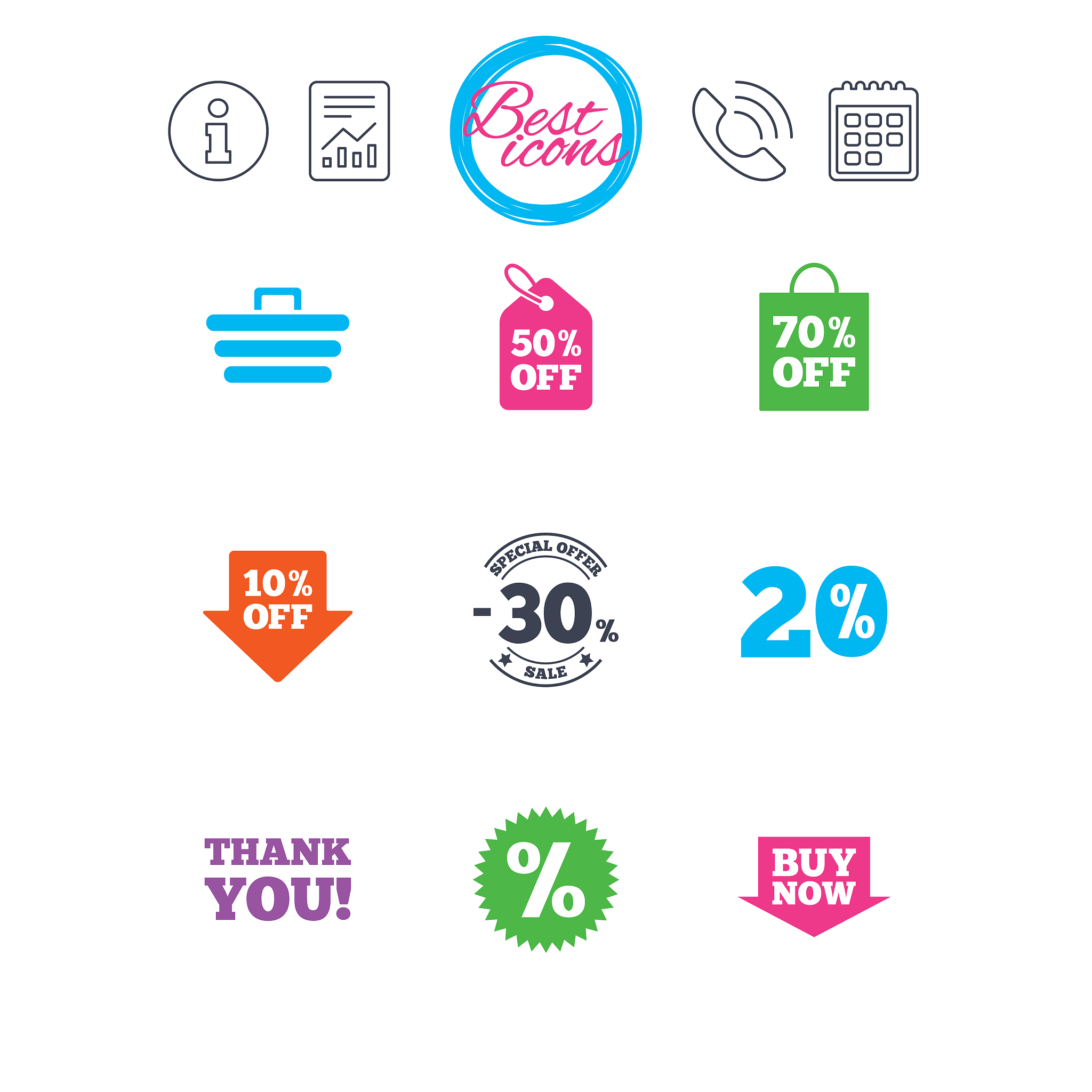 sale discounts icon shopping deal signs