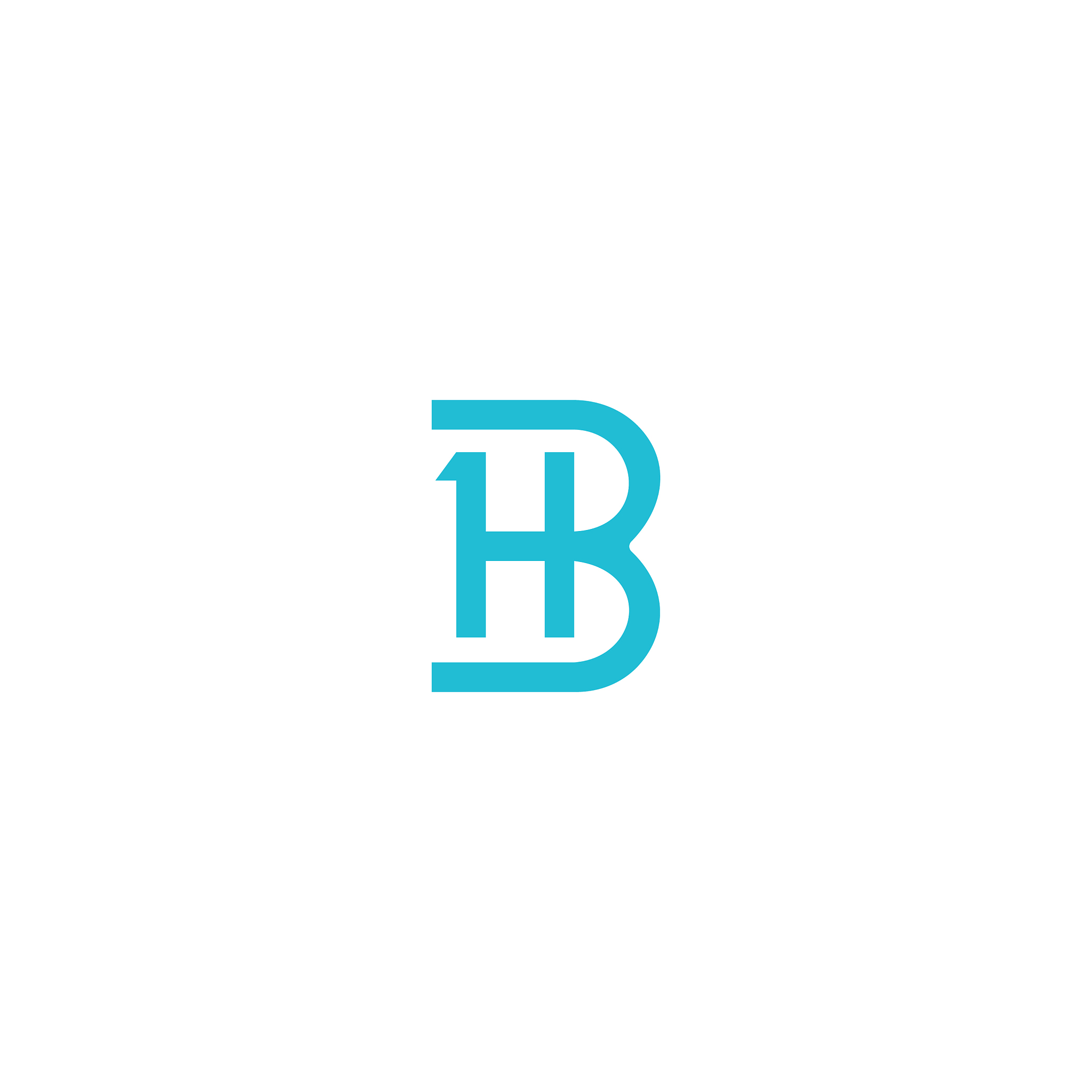 initial letter bh or hb logo design template