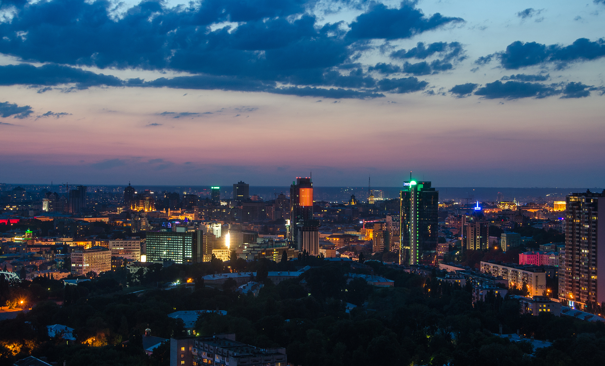 night kiev city view