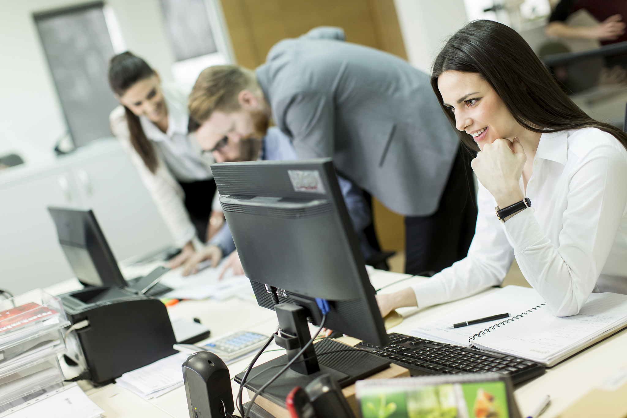 group of young business people at office